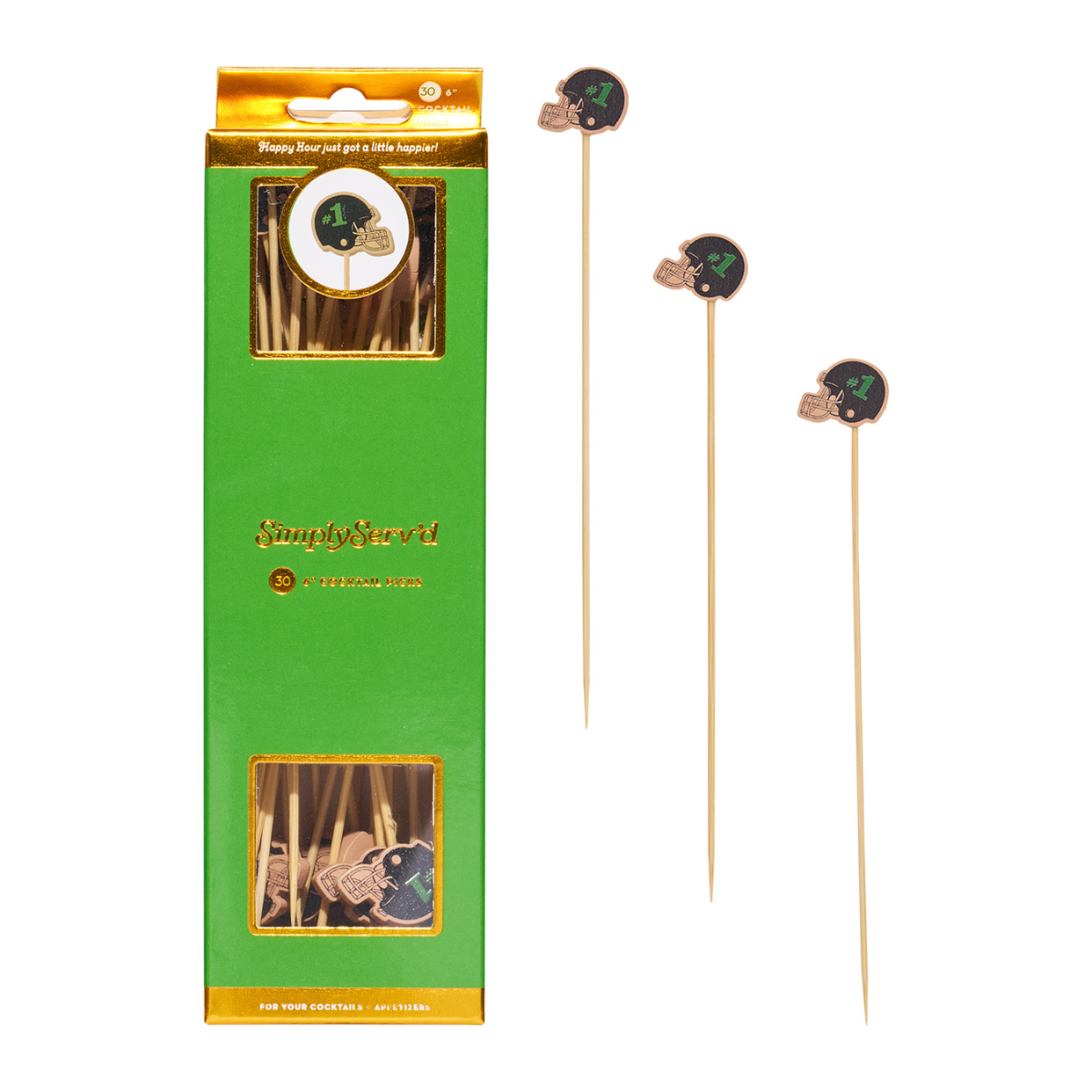 Premium Large Cocktail Picks for Tailgating - Set of 30 Stainless Steel Drink Skewers | Perfect for Football Parties, BBQs, and Outdoor Events