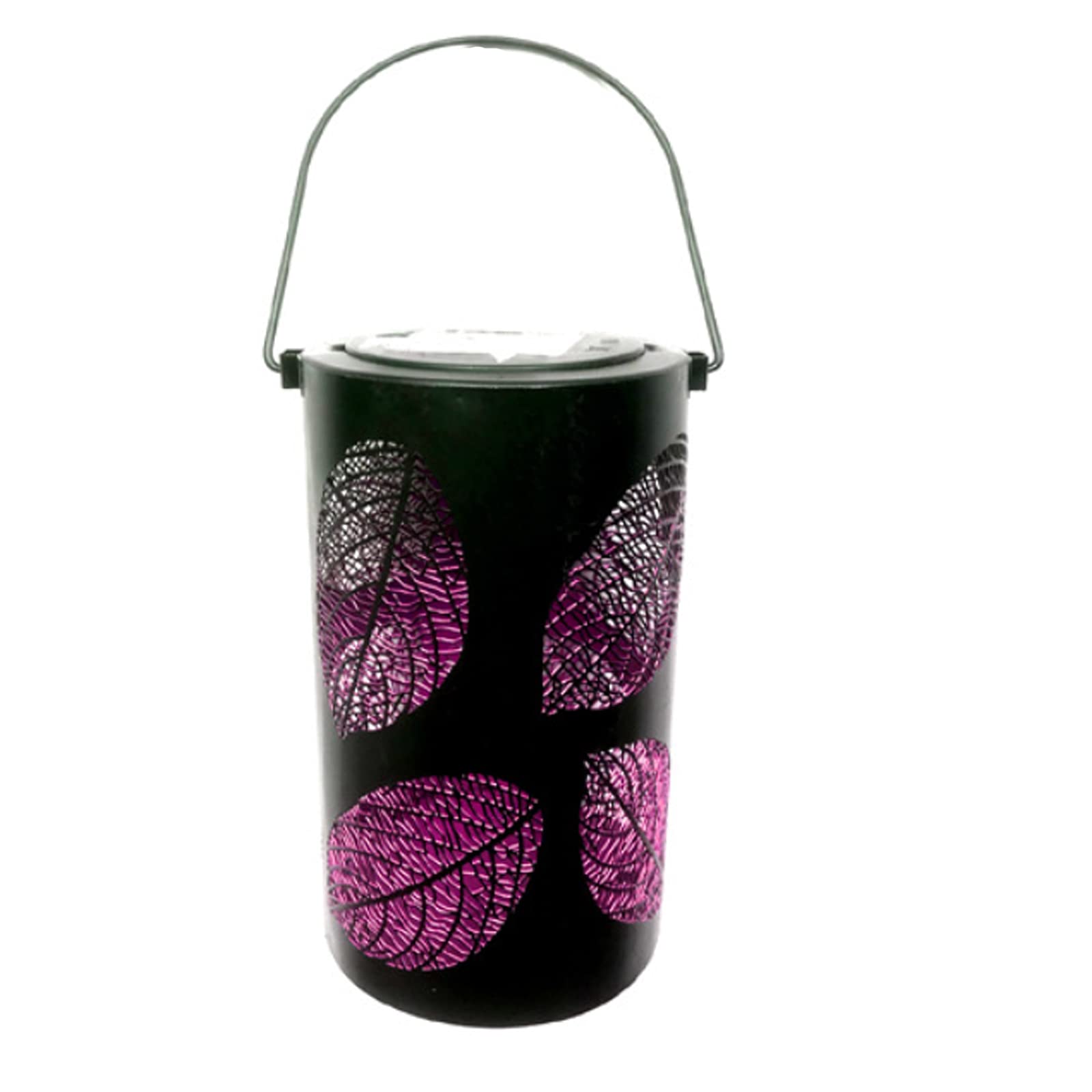 Solar Powered Outdoor Hanging Lantern - Waterproof Metal Garden Lights with Retro Design for Patio, Yard, and Home Decoration - Pink Solar Lantern for Ambient Lighting in Evenings and Special Occasions
