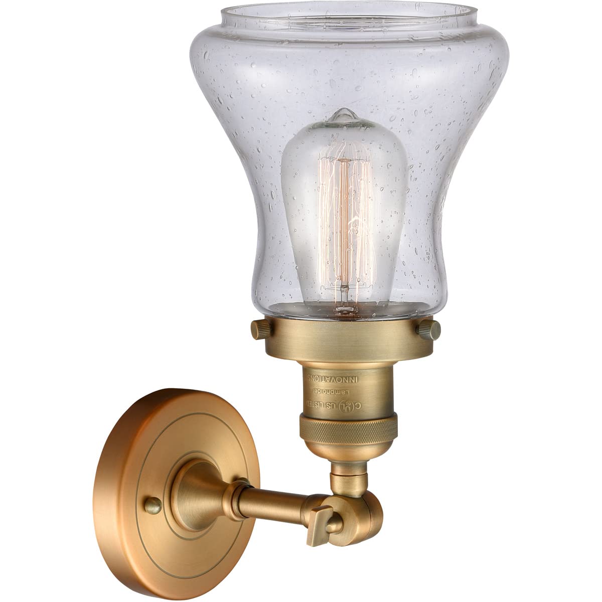 Innovations INNO203-BB-G194-LED Brass LED Wall Sconce Light Fixture - Modern Dimmable Lighting for Bedroom, Living Room & Hallway Decor