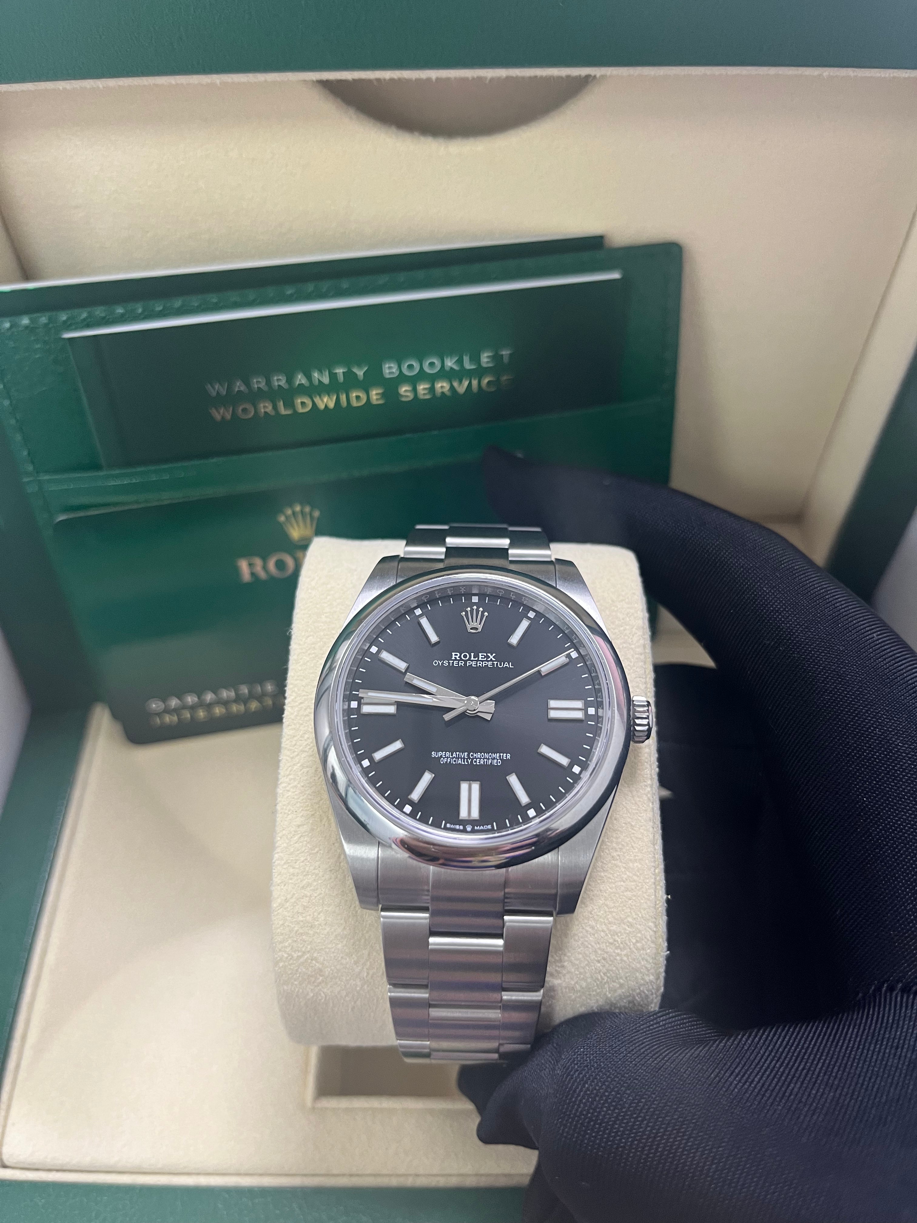 Rolex Oyster Perpetual 41mm Men's Watch - Black Dial Stainless Steel Automatic 124300 | Luxury Dress Watch for Business, Formal Events & Everyday Wear