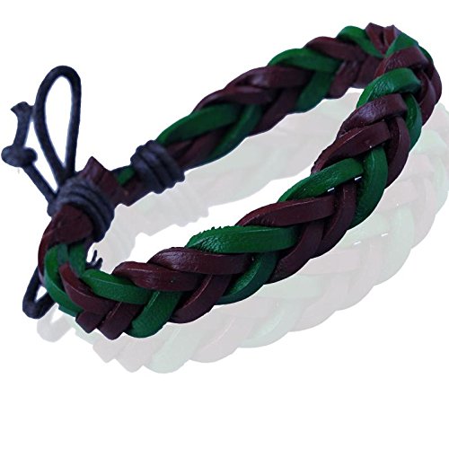 Braided Leather Wristband Bracelet for Men & Women - Unisex Adjustable Handmade Gift for Valentine's Day, Anniversary or Birthday - Perfect for Couples, Teens and Everyday Fashion Accessory