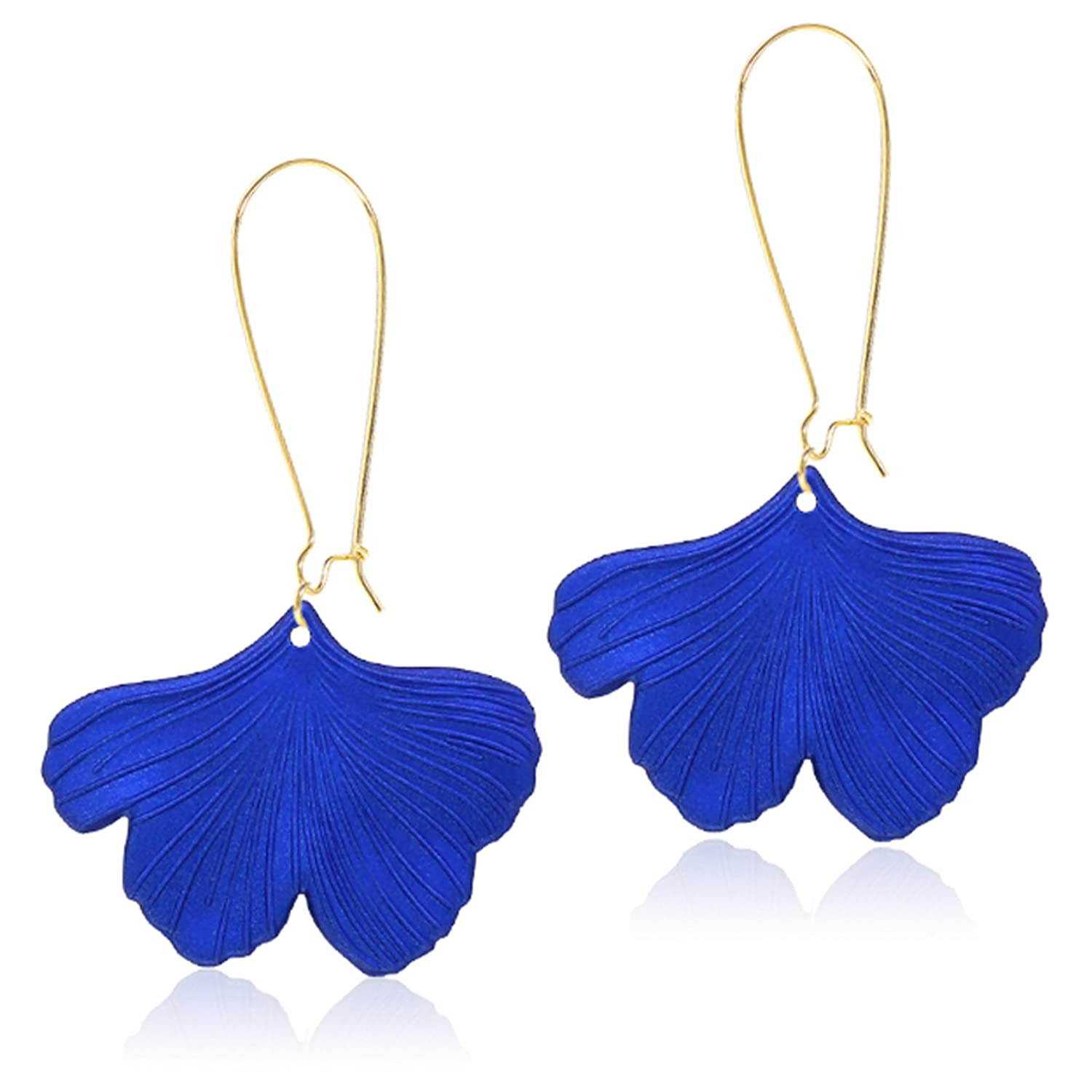 SLSF Elegant Matte Resin Flower Petal Dangle Earrings - Bohemian Red Floral Leaf Drop Earrings for Women | Statement Jewelry Gifts for Her | Perfect for Weddings, Parties & Boho Fashion