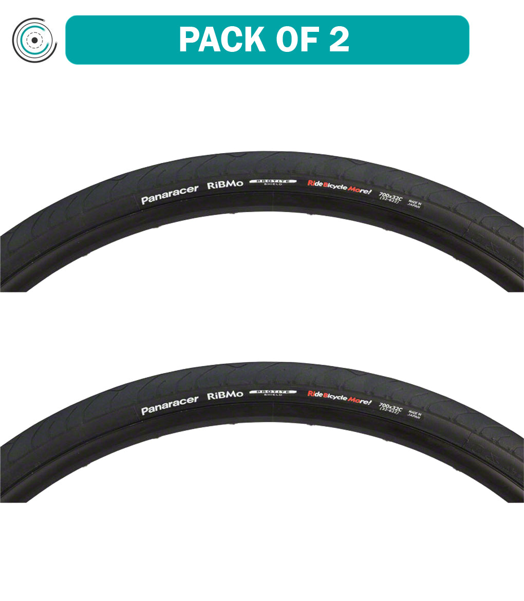 2 Pack Panaracer RiBMo ProTite 700x32 Clincher Folding Bike Tires - 60 TPI, Black (RF732PS RB B2) - Perfect for Road Cycling, Commuting & Gravel Riding