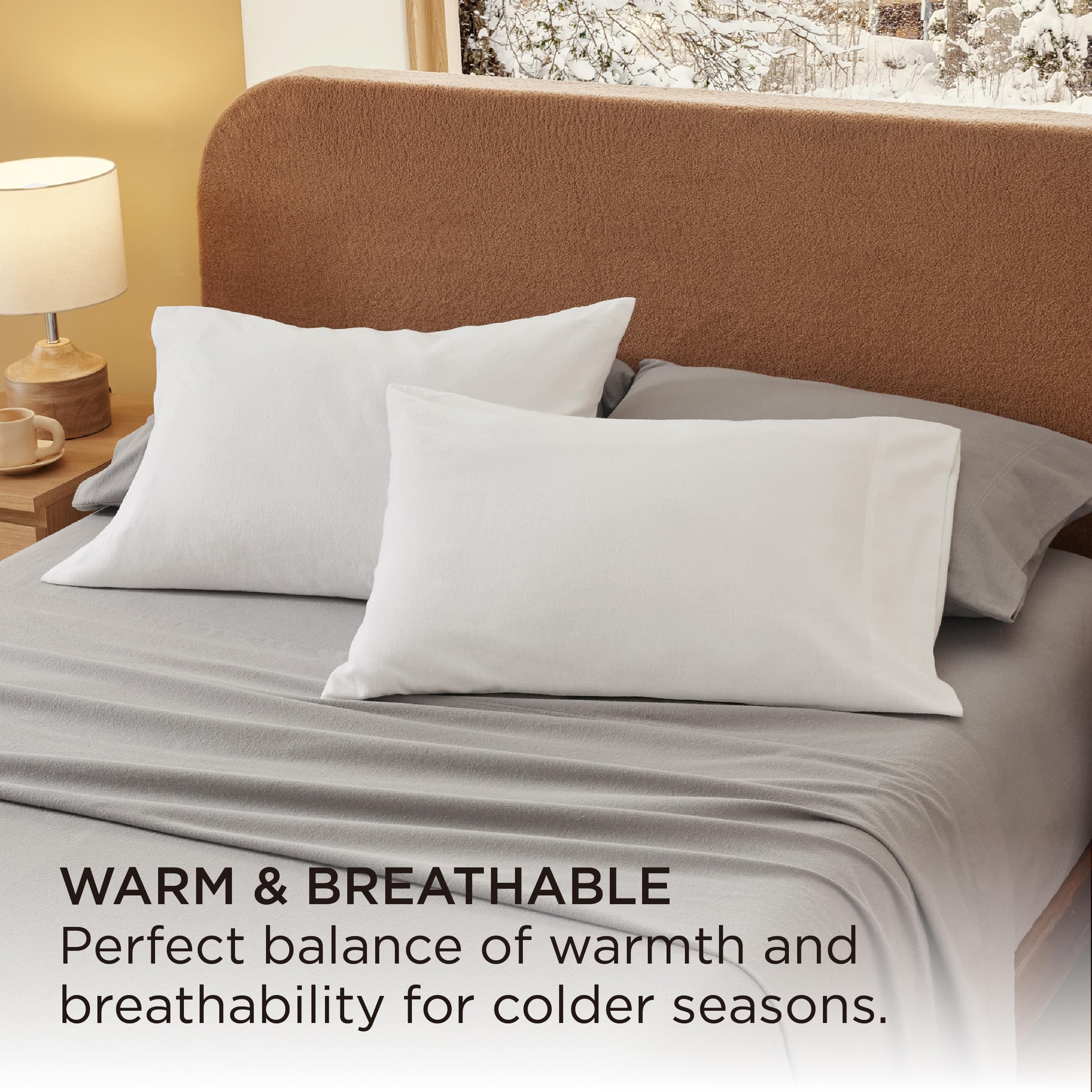 Bedsure Flannel Pillowcases Set of 2 - Queen Size 20x30 Inches, 100% Cotton Soft & Cozy Brushed Pillow Covers with Envelope Closure, Pure White Bedding Set - Perfect for Winter Nights, Guest Rooms & Cozy Home Decor
