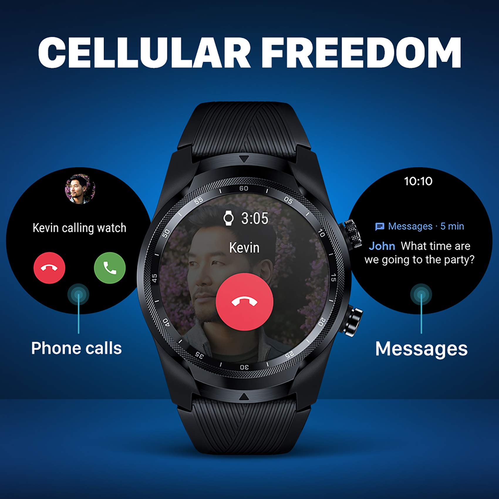 TicWatch Pro 4G LTE Smartwatch with GPS, NFC & Wear OS - Android Compatible Fitness Tracker for Heart Rate, Sleep & Swim Tracking - Make Calls, Get Notifications & Play Music - Perfect for Workouts, Swimming & Daily Health Monitoring (US Version)