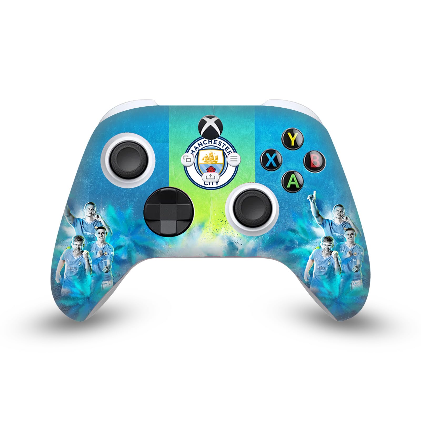 Official Manchester City FC Erling Haaland 2023/24 Kit Vinyl Sticker Decal - Compatible with Xbox Series X Console & Controller - Gaming Skin for Xbox Accessories - Perfect for Gamers and Soccer Fans