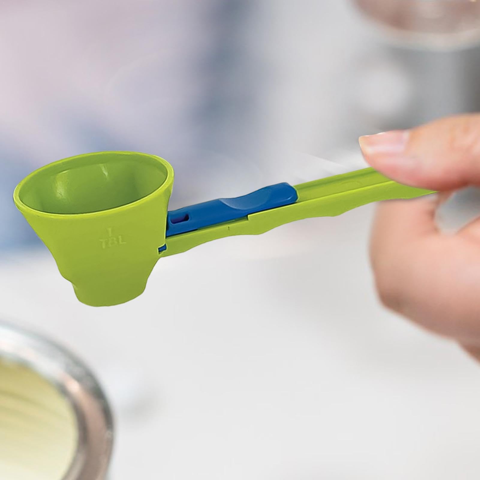 Eventerde 2-in-1 Funnel Measuring Spoon with Anti-Drip Design & Sliding Base - Perfect for Protein Powder, Baking Ingredients & Gym Supplements | Ideal for Kitchen, Bodybuilding & Meal Prep