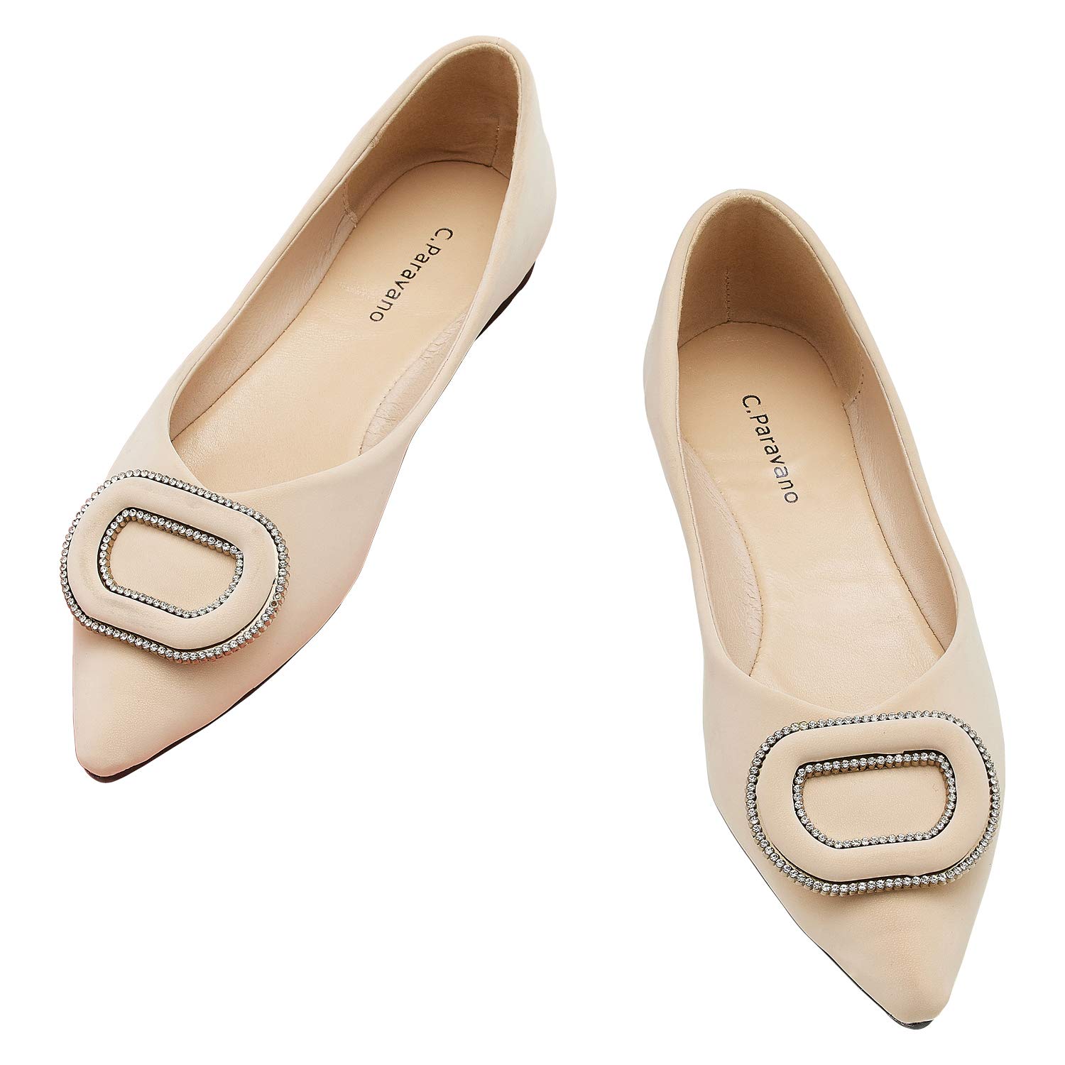 C.PARAVANO Women's Pointed Toe Ballet Flats - Comfortable Slip-On Dress Shoes for Women | Office Work, Wedding, Party & Daily Wear