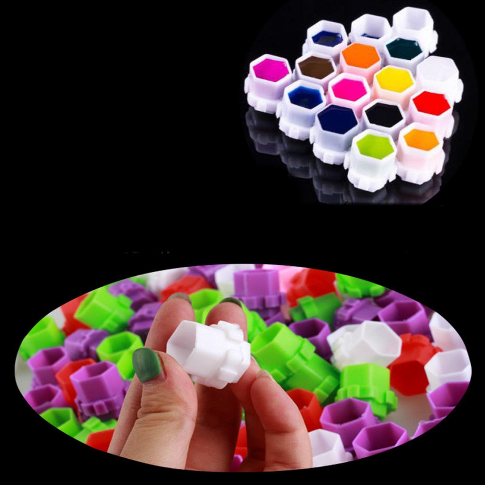 200Pcs Disposable Tattoo Ink Cups with Honeycomb Design - Purple Pigment Holder for Professional Artists | Ideal for Tattoo Studios, Permanent Makeup & Body Art