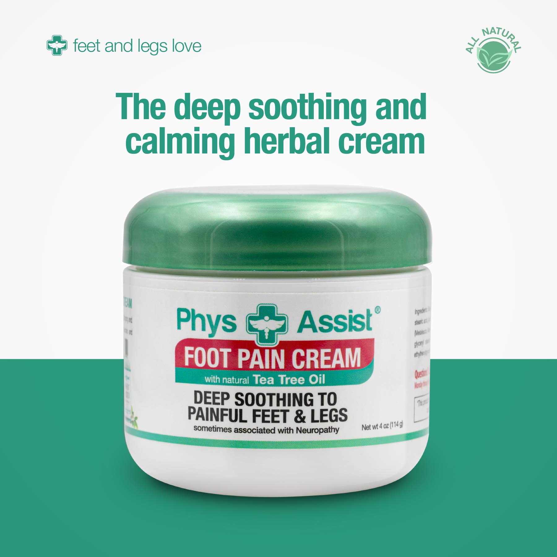 PhysAssist Soothing Foot & Leg Cream - 3 Pack (4 oz Each) for Dry, Cracked Feet Relief - Perfect for Post-Workout Recovery & Nighttime Foot Care