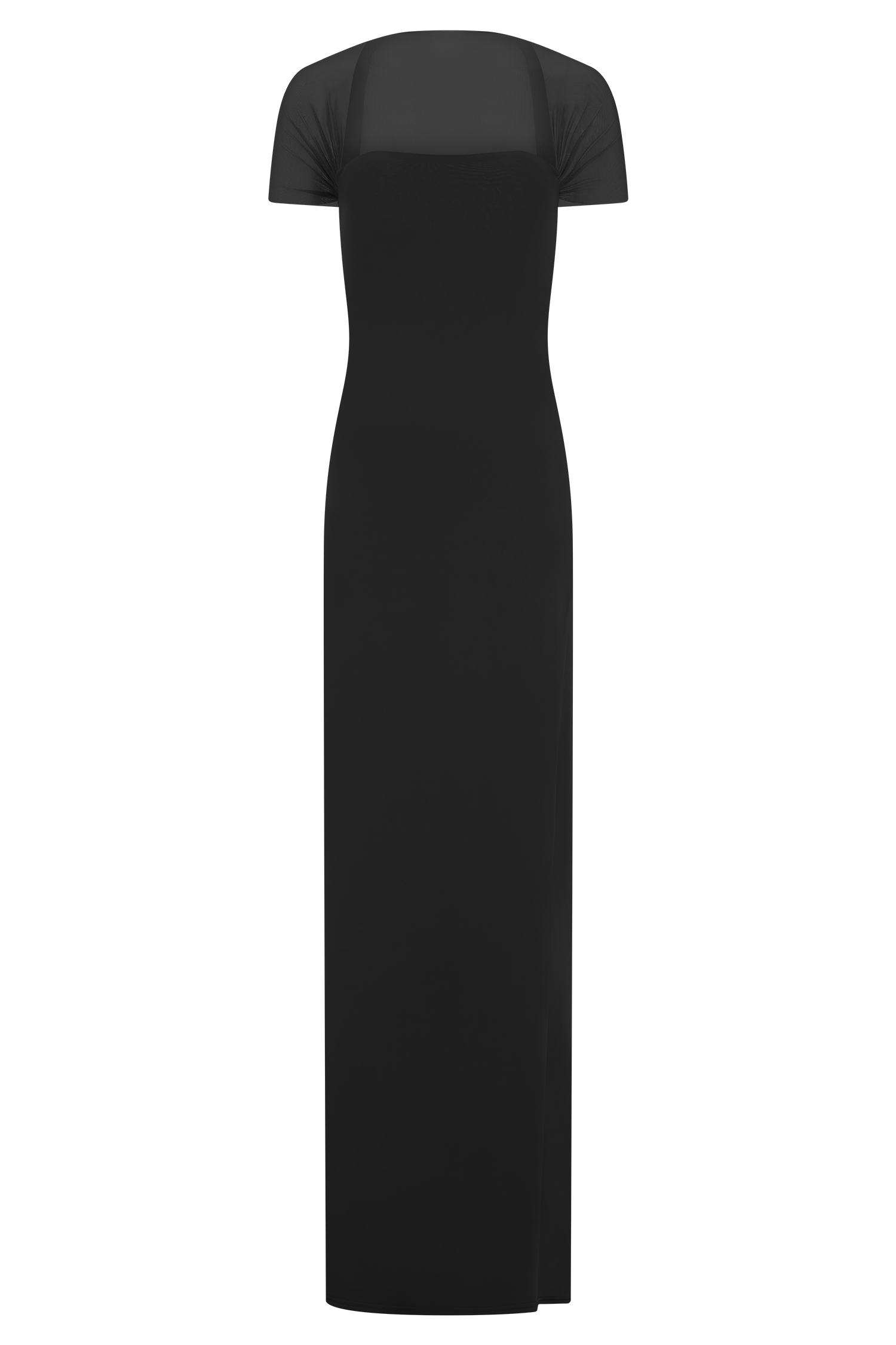 Wyatt Slinky and Mesh Maxi Dress - Black | Elegant Long Evening Dress for Women | Perfect for Parties, Weddings & Night Out