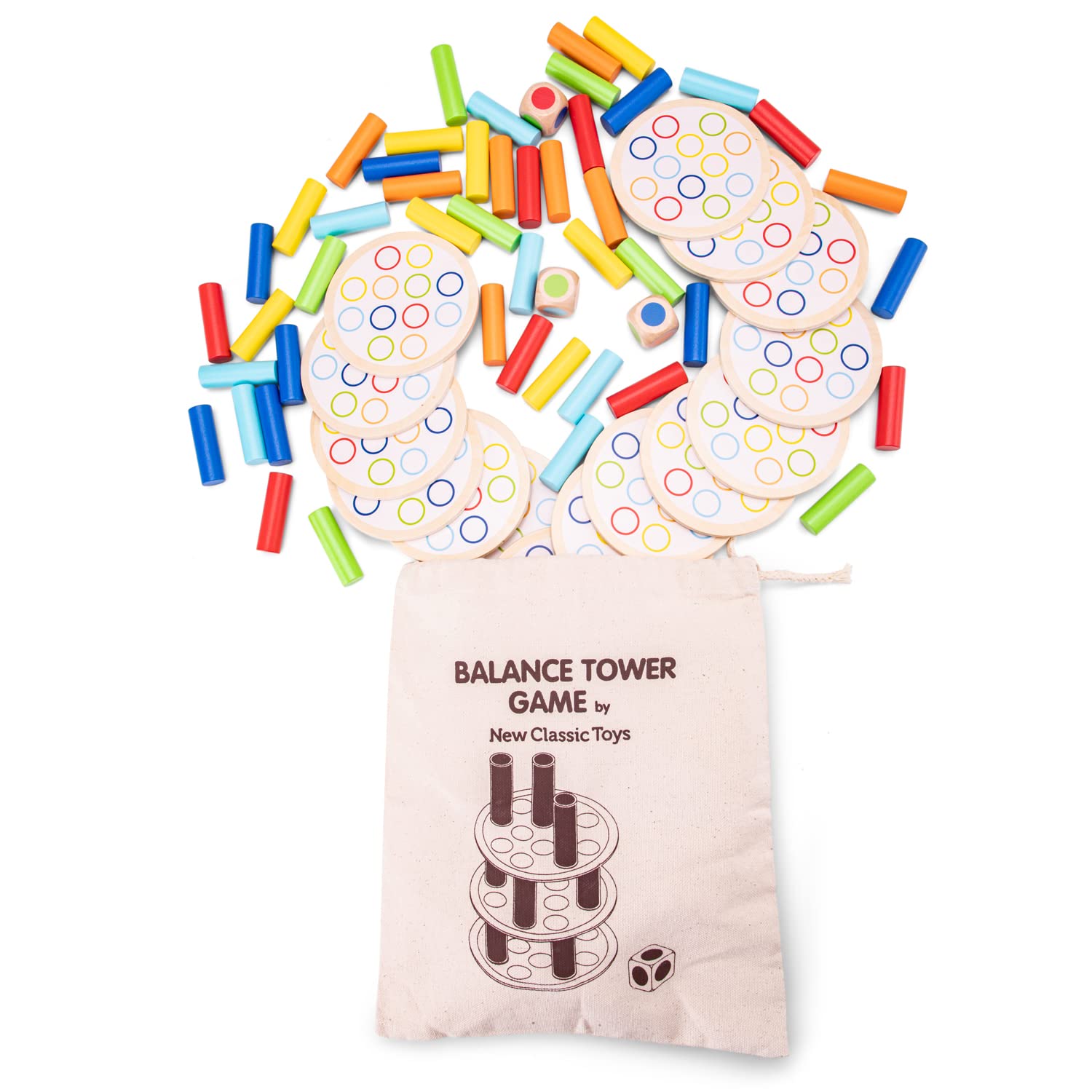Classic Wooden Stacking Tower Balancing Game - 10809 - Fun Family Board Game for Kids & Adults - Perfect for Parties, Gifts & Indoor Activities