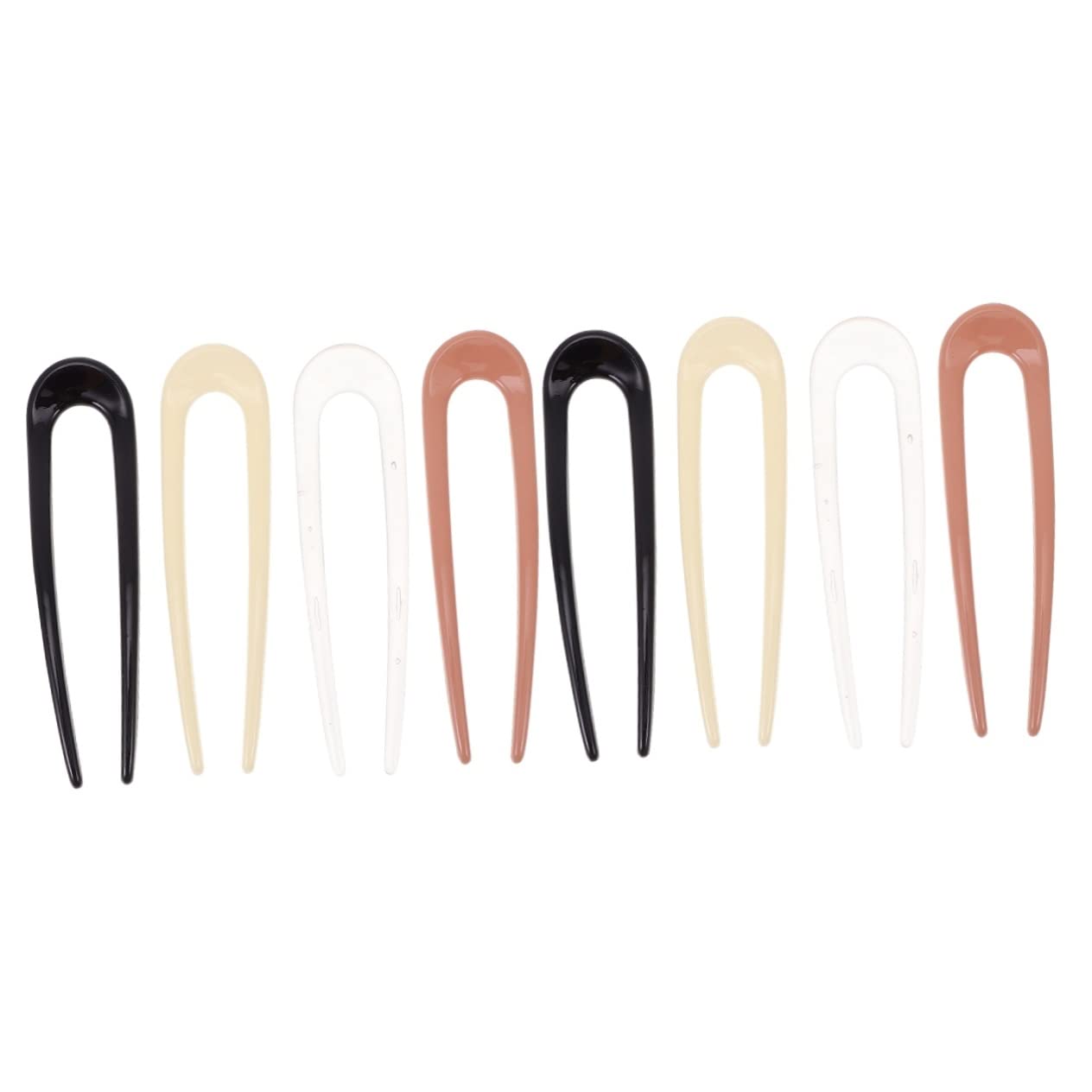 BIUDECO 8 Pcs U-Shaped Hairpins - Vintage French Hair Clips for Women, Bridal Hair Accessories, Resin Hair Barrettes for Chignon & Updos - Perfect for Weddings, Parties & Everyday Elegance