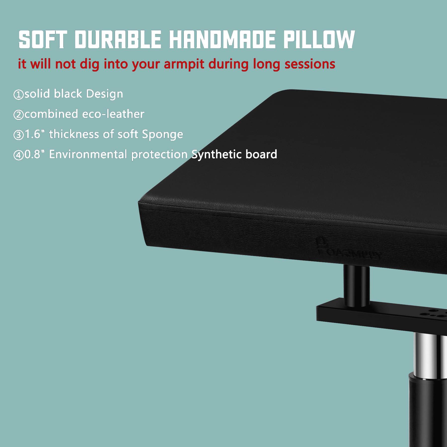 POARMEEY Adjustable Height Tattoo Armrest & Legrest Stand - Professional Leather Sponge Pad Support for Tattoo Artists - Perfect for Tattoo Studios, Home Tattooing, and Long Tattoo Sessions