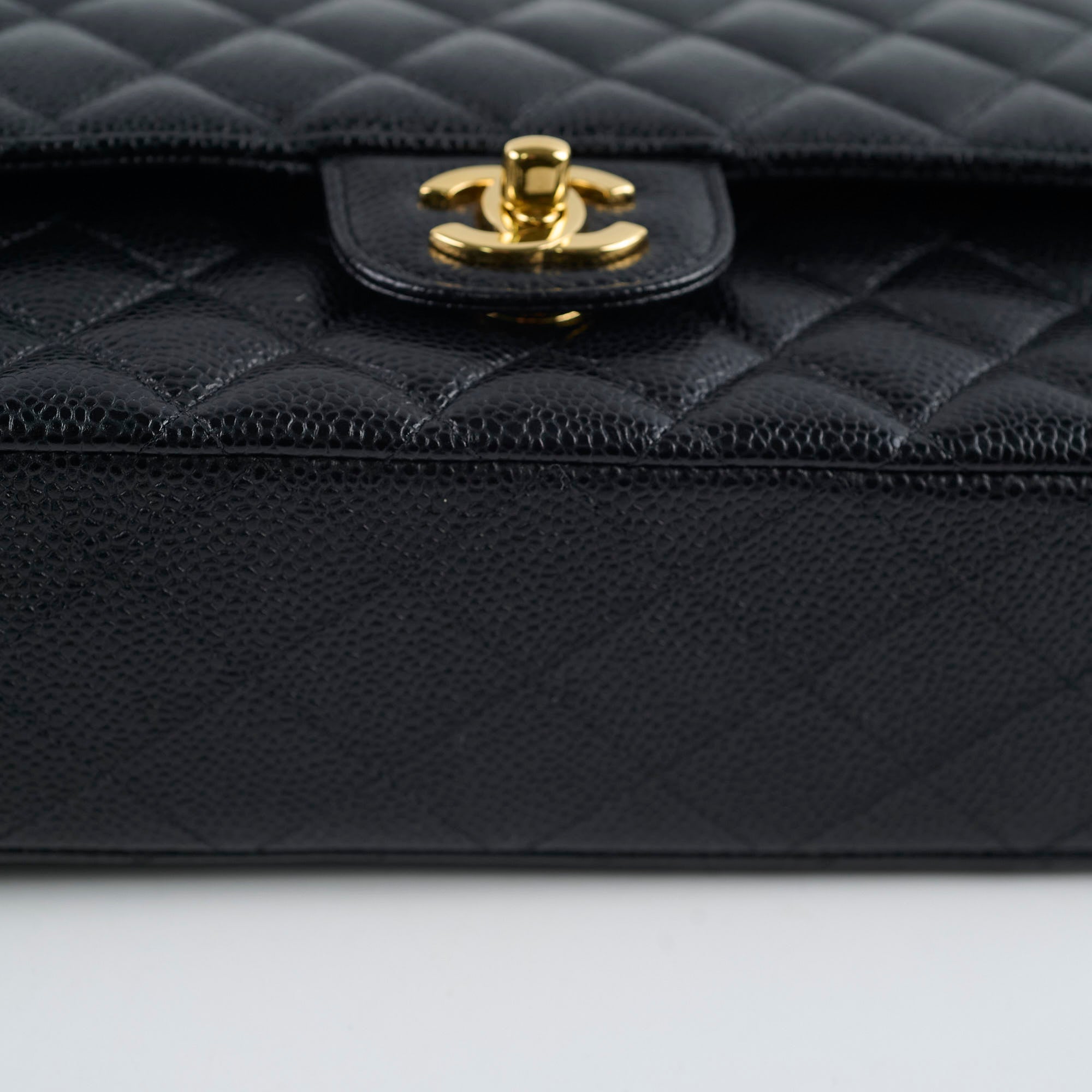 Chanel Medium M/L Caviar Classic Flap Black 24 Series Handbag - Luxury Designer Shoulder Bag for Women, Perfect for Work, Evening Events & Special Occasions