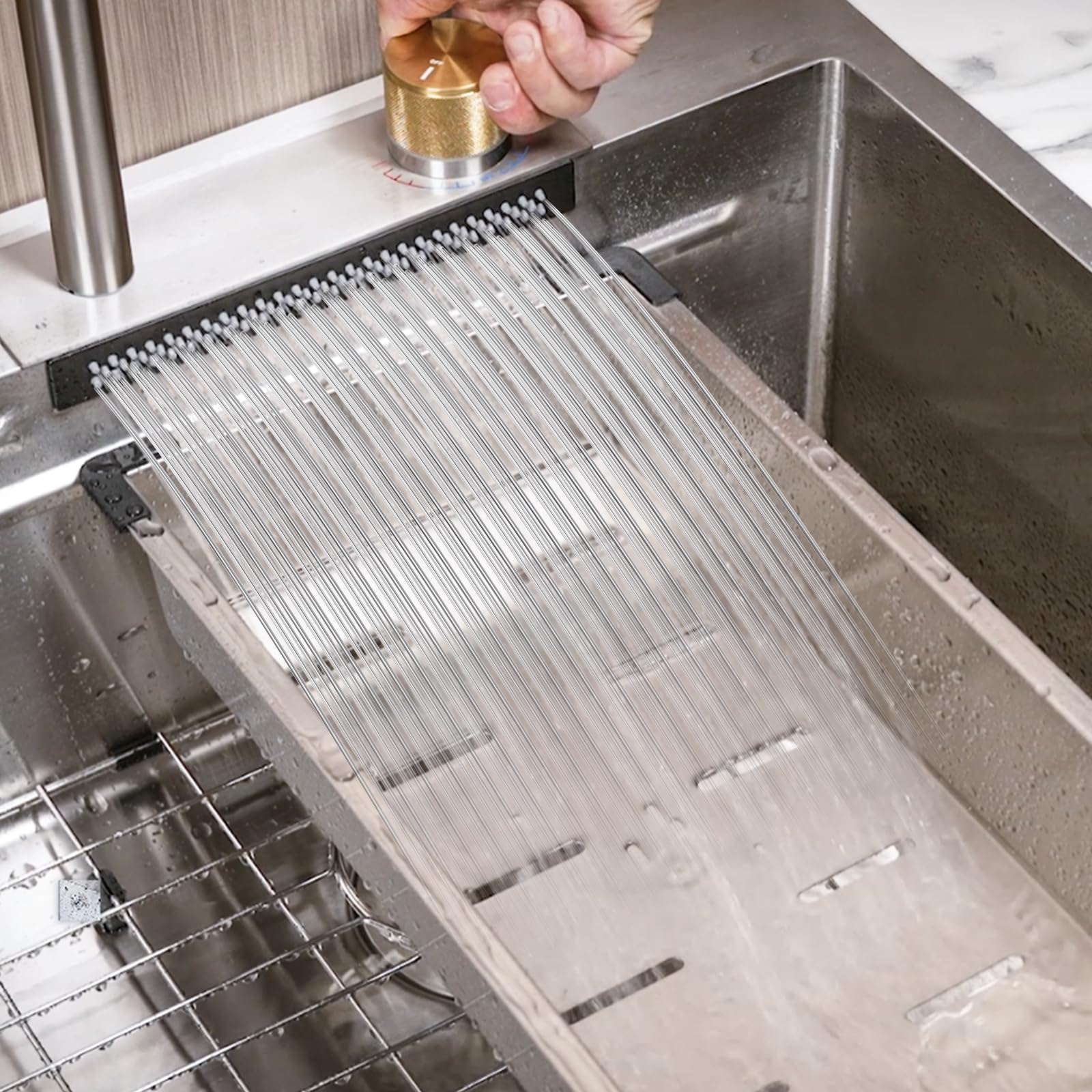 GARVEE 30 Inch Brushed Nickel Waterfall Kitchen Sink Set - 304 Stainless Steel Single Bowl Sink with Ultra Large Capacity | Heavy Duty & Multifunctional for Family & Bar Use | Perfect for Modern Kitchens & Commercial Spaces
