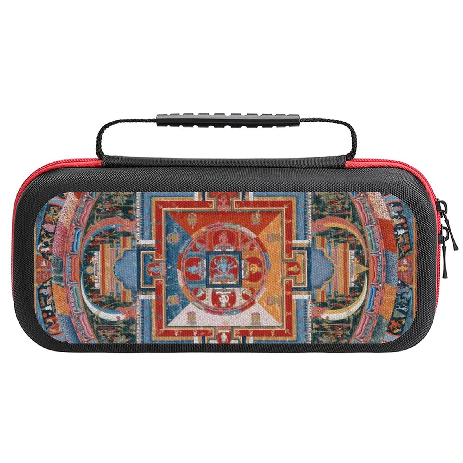 Tibetan Ethnic Mural Printed Travel Case for Nintendo Switch Lite - Portable Storage Bag for Console & Accessories - Perfect for Gaming On-The-Go & Travel Protection