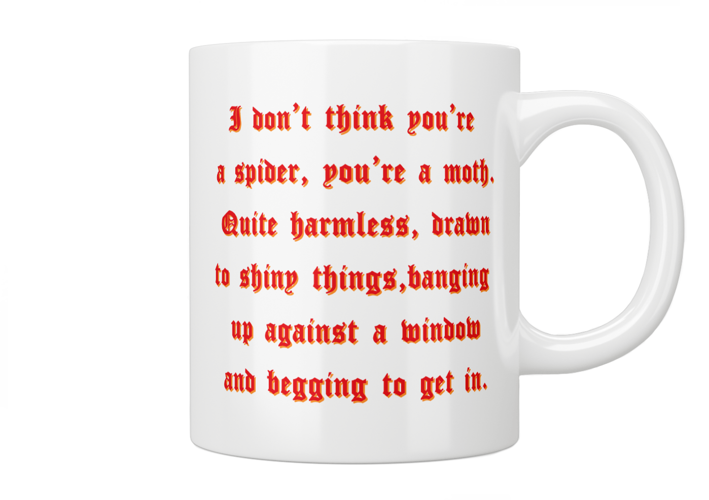 Saltburn 'I Don’t Think You’re A Spider' Quote Coffee Mug - Funny Novelty Gift for Movie Fans, Office Humor & Coffee Lovers