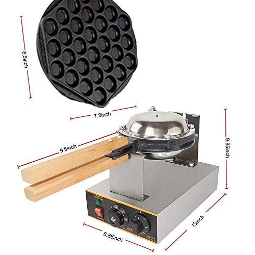 Commercial Bubble Waffle Maker - Hong Kong Style Egg Puff Machine for Belgian Bubble Waffles | Perfect for Cafes, Food Trucks, and Home Breakfast