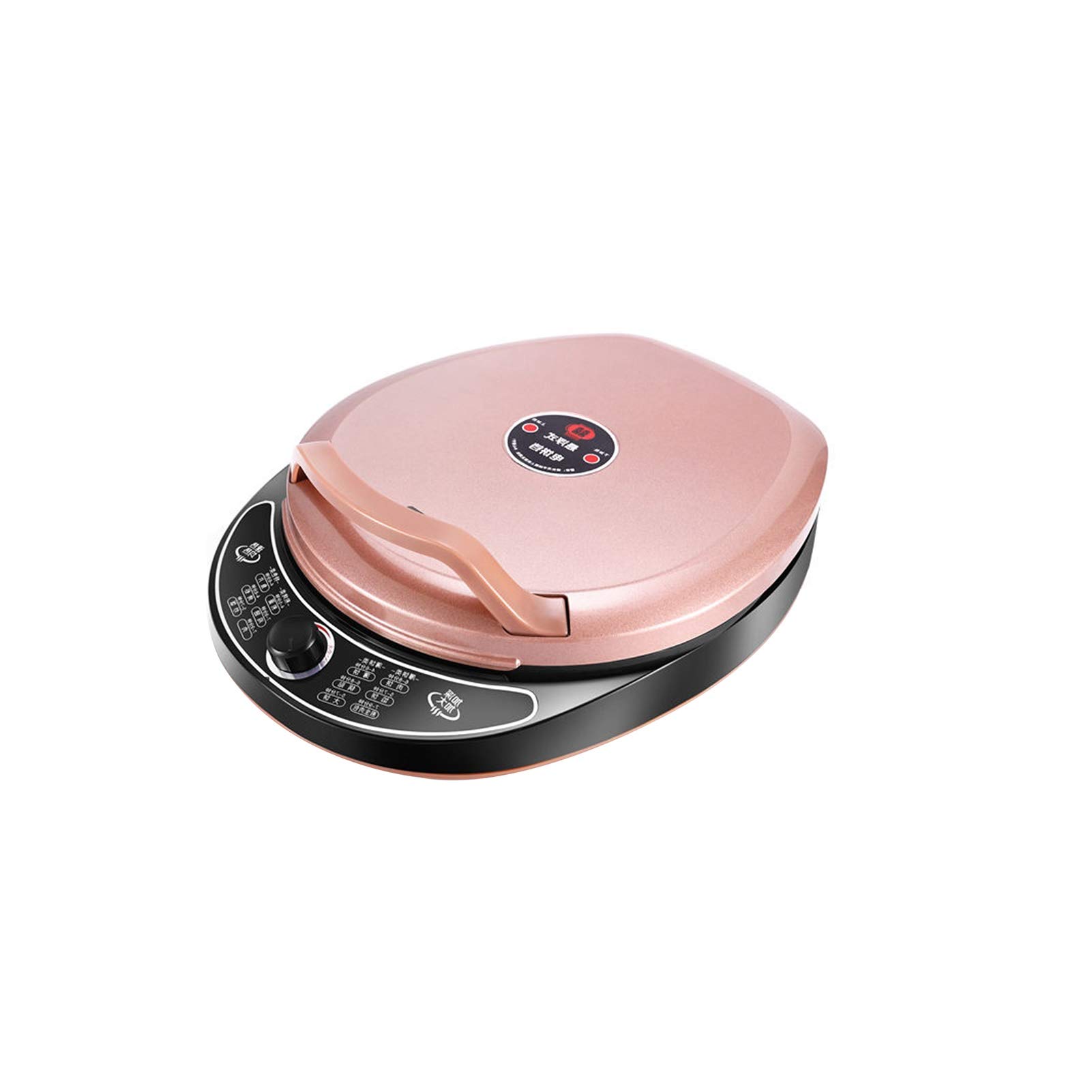 YUMEIGE Electric Baking Pan - Double-Sided Non-Stick Pancake Maker with Independent Temperature Control (180° Adjustable, Foldable Design) - Perfect for Home Breakfast, Brunch & Party Snacks (Pink)