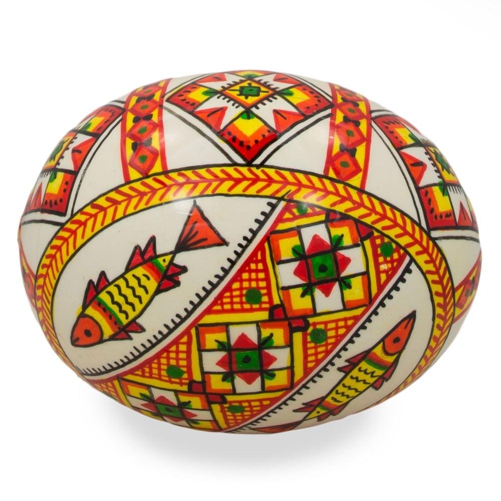Hand-Painted Ukrainian Wooden Easter Egg Pysanka - Traditional Folk Art Decor - 3.75 Inches with Display Stand - Perfect for Easter Decorations, Home Display & Cultural Gift Giving
