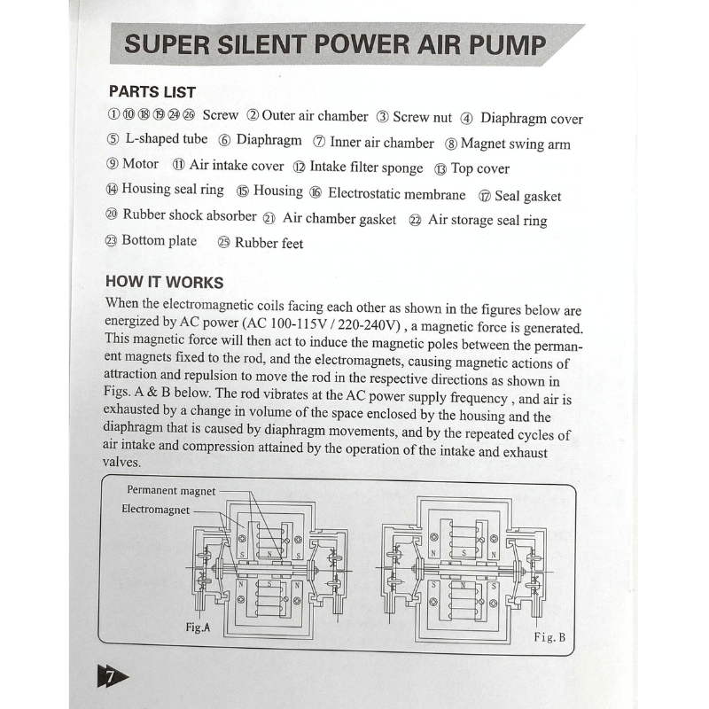 HAILEA VP Series Air Pump 10-30L/min - High Performance Aquarium Air Pump for Fish Tanks, Hydroponics & Pond Aeration