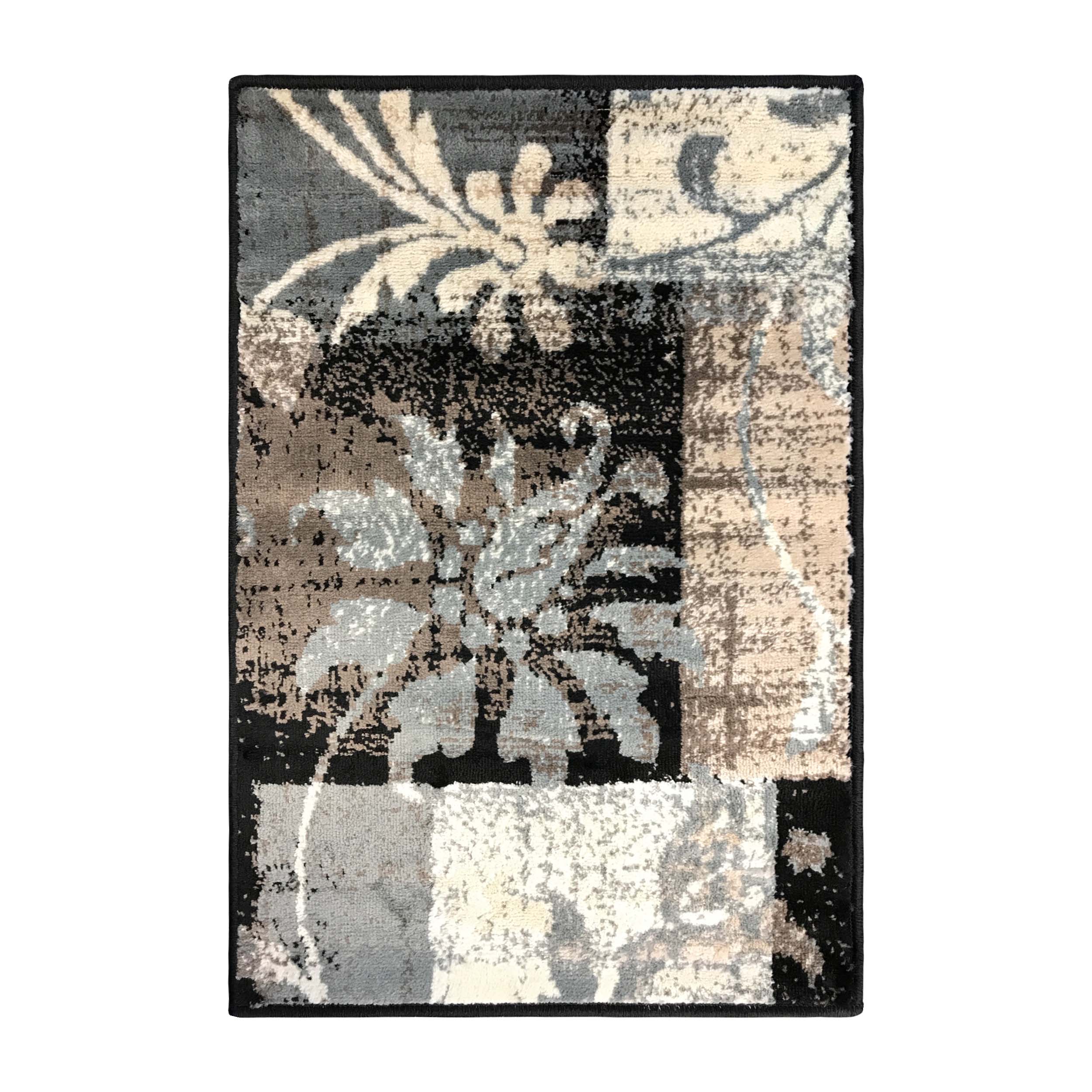 Stylish Pastiche Contemporary Floral Patchwork Area Rug - Non-Slip Indoor Runner for Living Room, Bedroom & Hallway Decor
