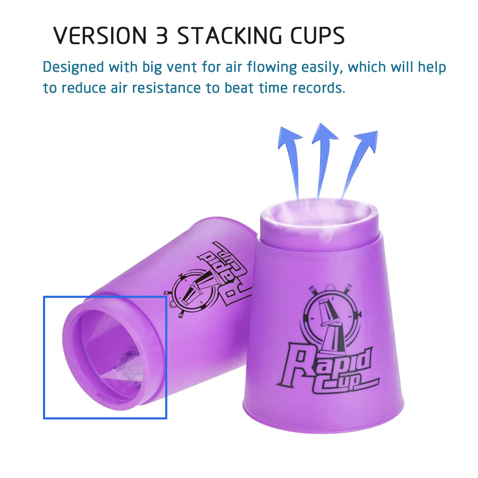 SEISSO 12PCS Quick Stacking Cups Set - Stacking Game for Kids, Boys & Girls - Fun Educational Toy for Hand-Eye Coordination & Motor Skills - Perfect Gift for Birthdays & Parties (Purple) - Ideal for Indoor Play, Preschool Learning & Family Game Nights