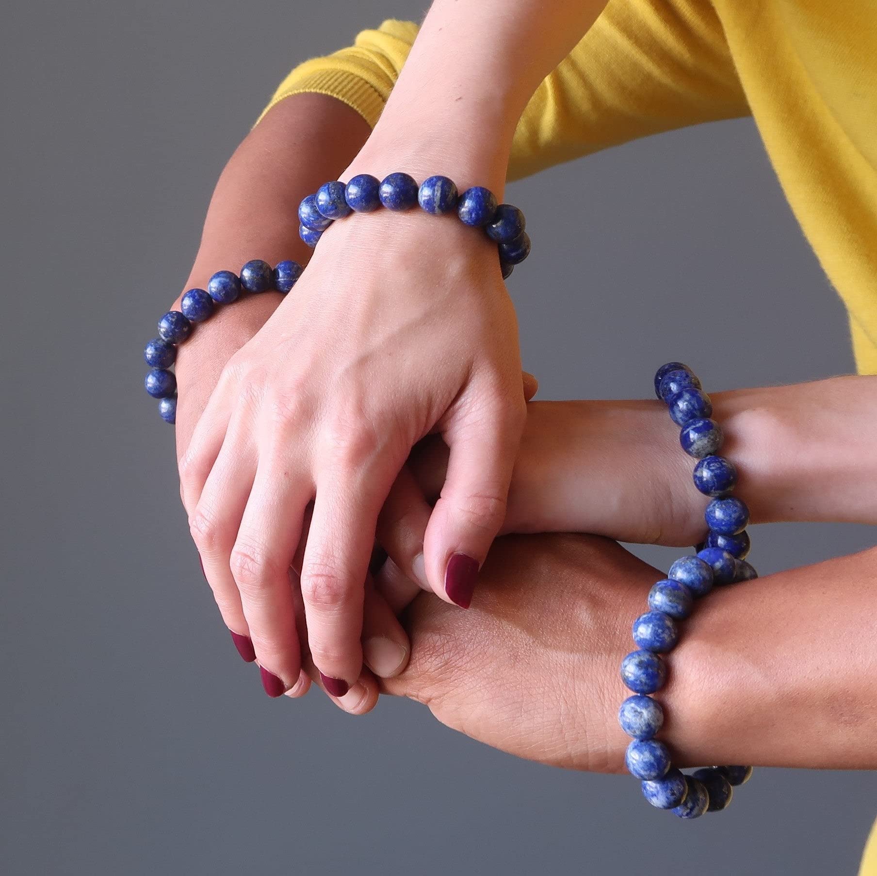 Royal Blue Lapis Lazuli Satin Crystal Bracelet - Elegant & Sophisticated Jewelry for Women, Perfect for Evening Parties, Weddings & Special Occasions