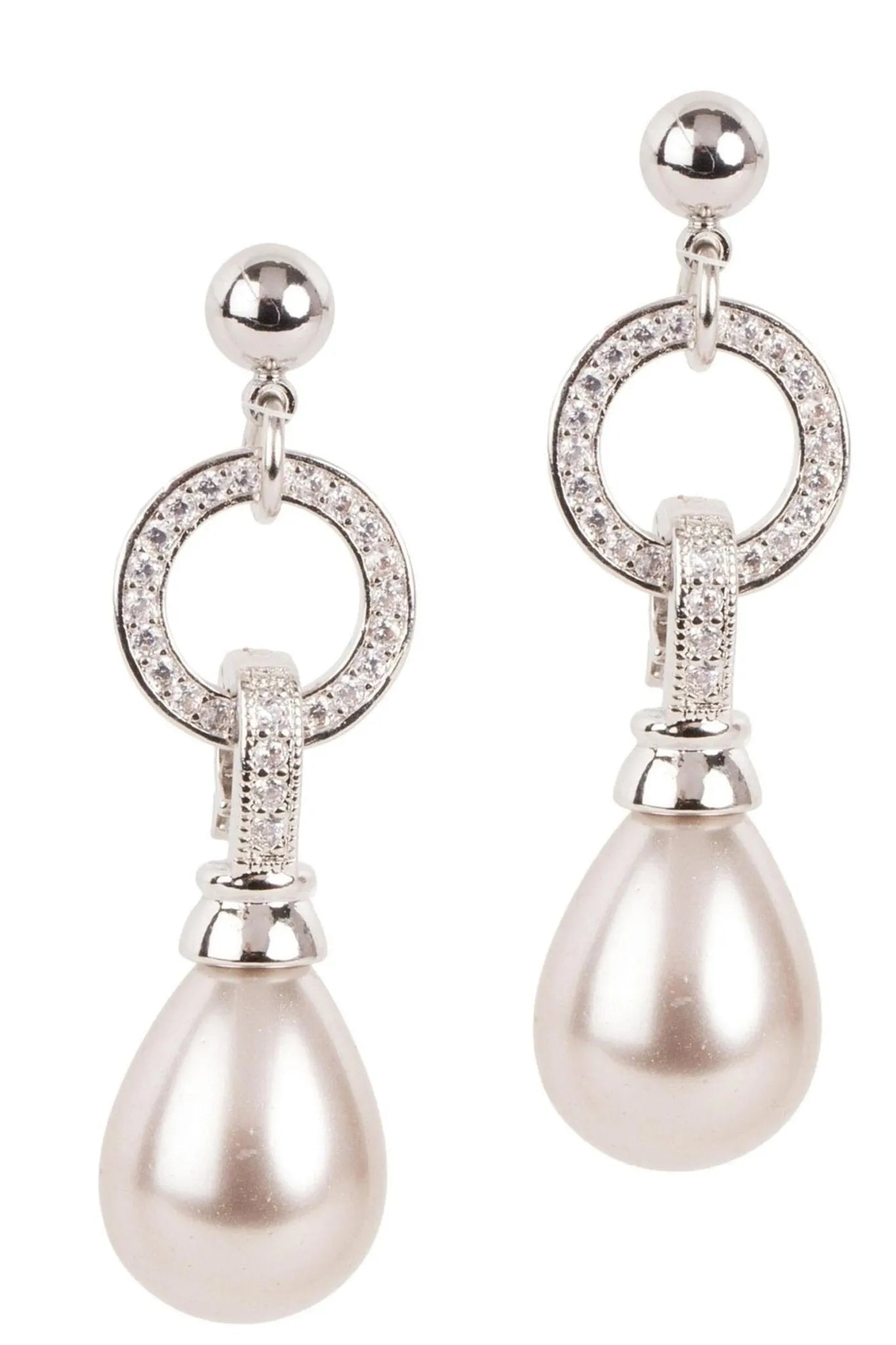 Elegant Crystal Hoop Pearl Dangle Earrings for Women - Fashion Jewelry Gift for Party, Wedding & Special Occasions