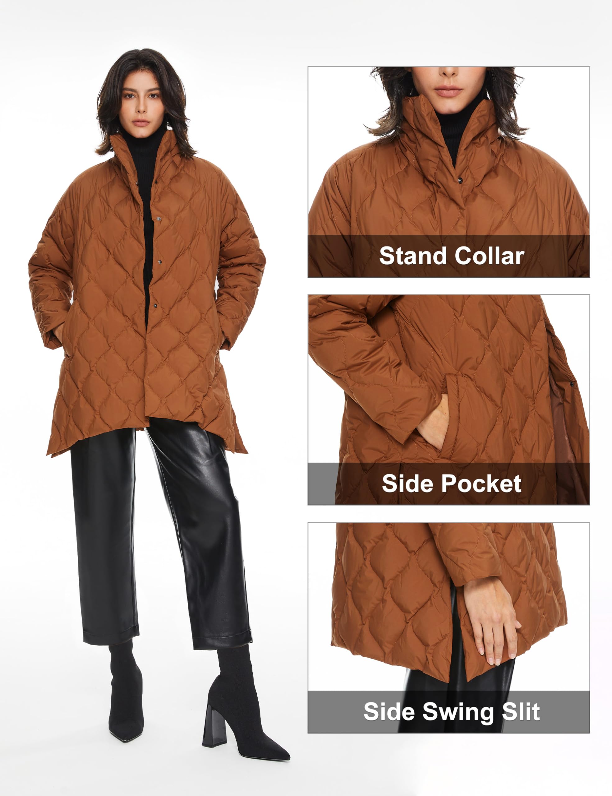 Orolay Women's Lightweight Quilted Padded Jacket - Winter Fall Spring Puffer Coat with Loose Fit | Warm Outerwear for Casual Wear, Travel & Outdoor Activities