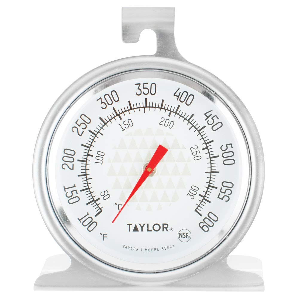 Taylor 3506 TruTemp Series Oven/Grill Analog Dial Thermometer with Dual-Scale - Perfect for Baking, Grilling, and Roasting - Accurate Temperature Monitoring for Home Kitchens and Outdoor BBQs