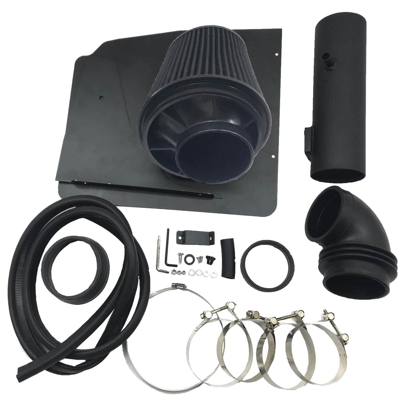 High Performance 3.5-Inch Cold Air Intake Kit with Heat Shield & Washable Air Filter - Compatible with 2012-2015 Chevrolet Camaro LT/LS V6 (Black Tube & Filter) - Improves Engine Power & Fuel Efficiency for Street Racing & Daily Driving