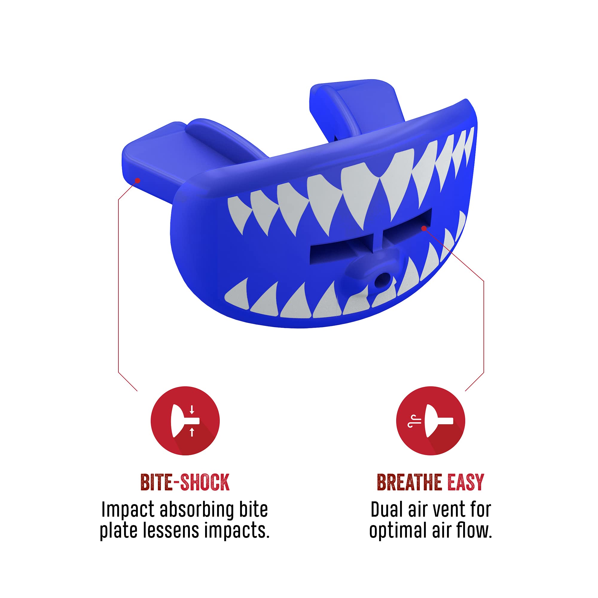 SafeJawz Sports Lip Guard - Breathable Football & Lacrosse Mouth Guard with Strap for Adults & Youth - Perfect for Football, Lacrosse, Rugby & Contact Sports Protection