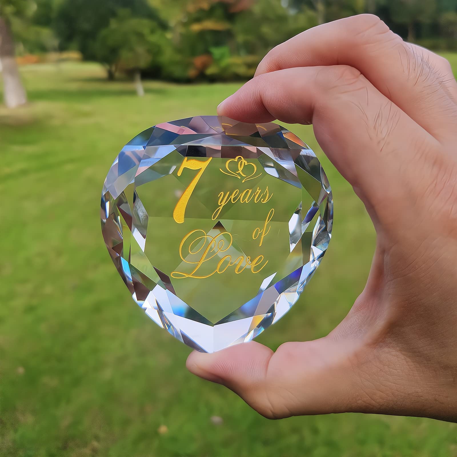 7th Anniversary Crystal Gifts for Couples - Romantic Wedding & Valentines Day Presents for Husband, Wife, Boyfriend or Girlfriend | Perfect for Anniversary Celebrations, Home Decor & Special Occasions