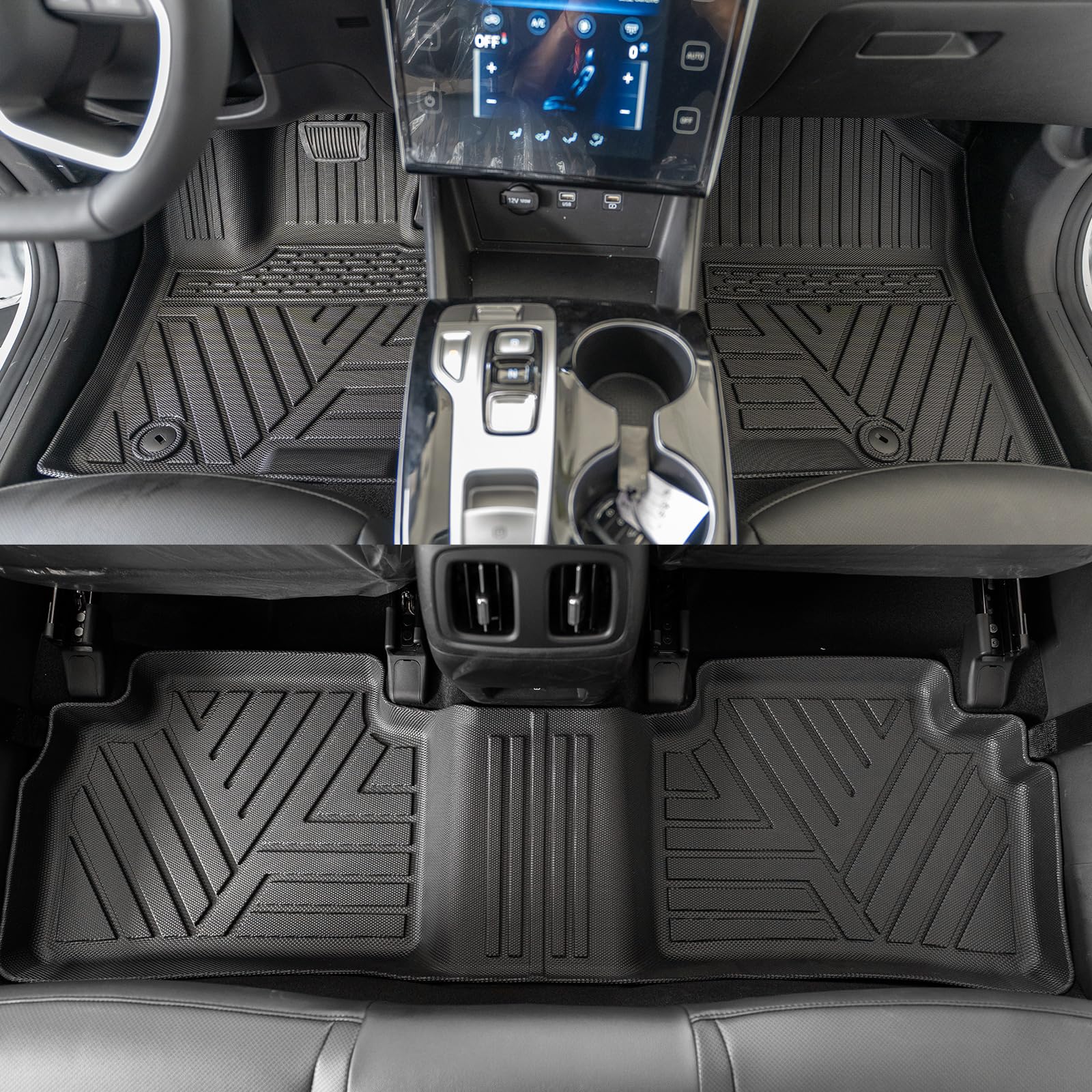 2022-2025 Hyundai Tucson All-Weather Floor Mats Set - TPE Trunk Liner & Cargo Mat with Back Seat Protector | Perfect for Road Trips, Camping & Daily Commute | Durable Car Accessories for Tucson SUV