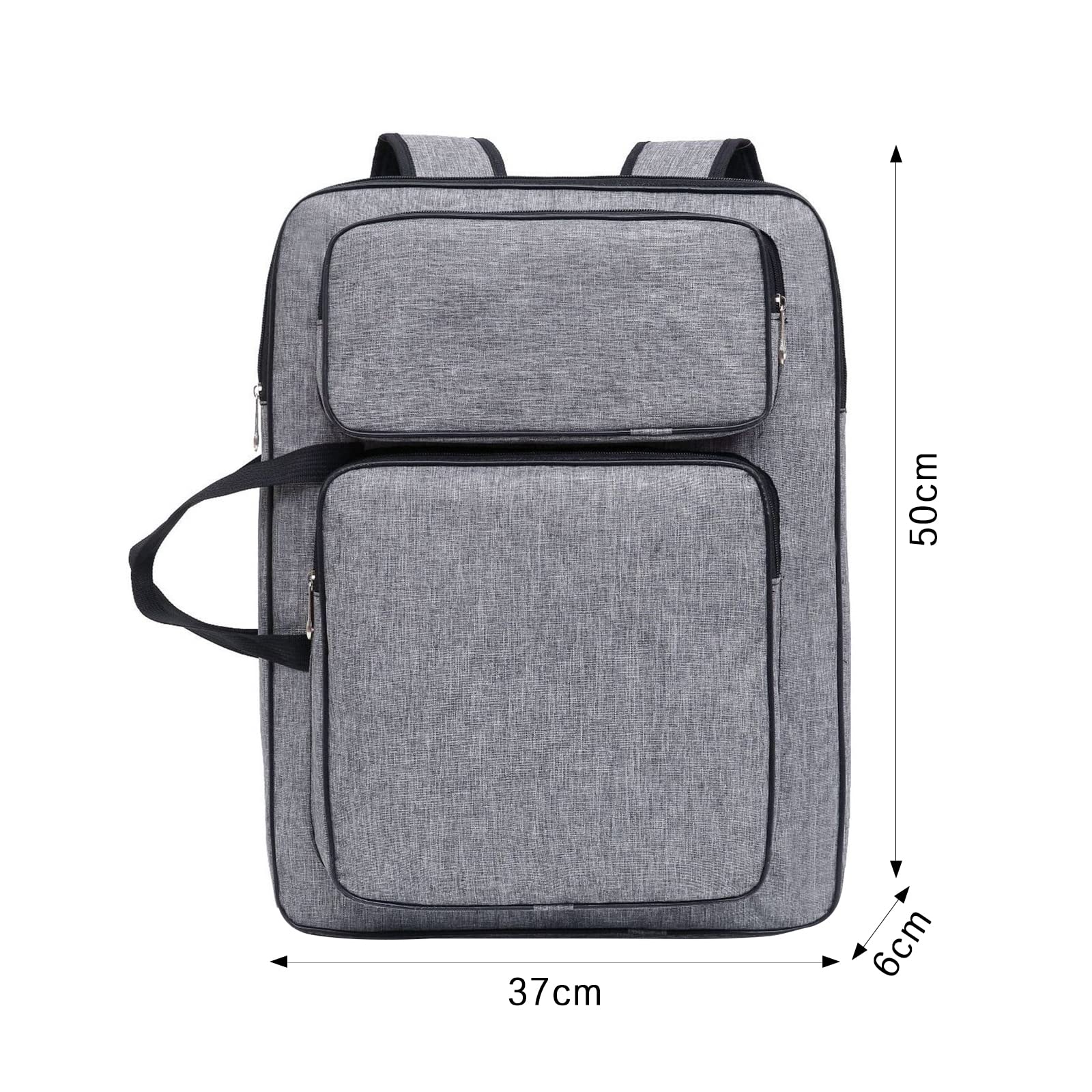 Professional 8K Artist Portfolio Backpack - Waterproof Art Storage Bag with Adjustable Drawing Board, 19.7”x14.6”x2.4” Gray - Perfect for Painting, Drawing & Sketching Supplies - Ideal for Art Students, Professionals & Outdoor Creatives
