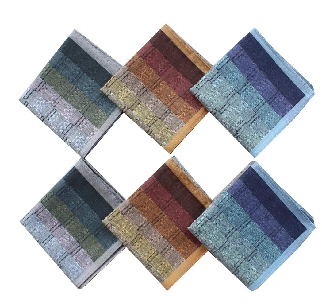 Premium 100% Cotton Plaid Handkerchiefs for Men - Soft & Breathable Luxury Pocket Squares - Perfect for Weddings, Business, and Everyday Elegance
