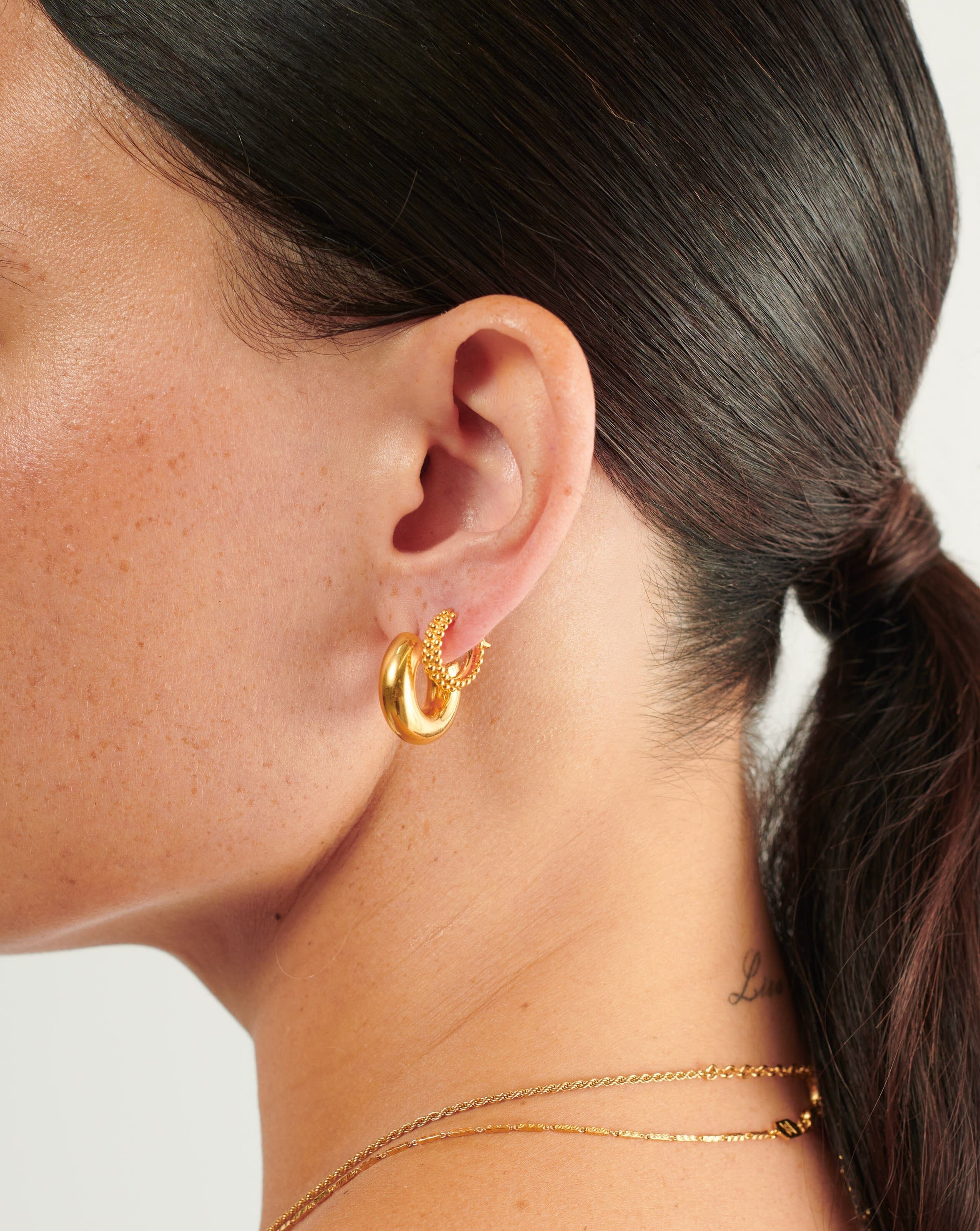 Chubby & Baya 18k Gold Vermeil Hoop Earrings Set - Elegant Dangle Hoops for Women, Perfect for Everyday Wear, Parties & Special Occasions