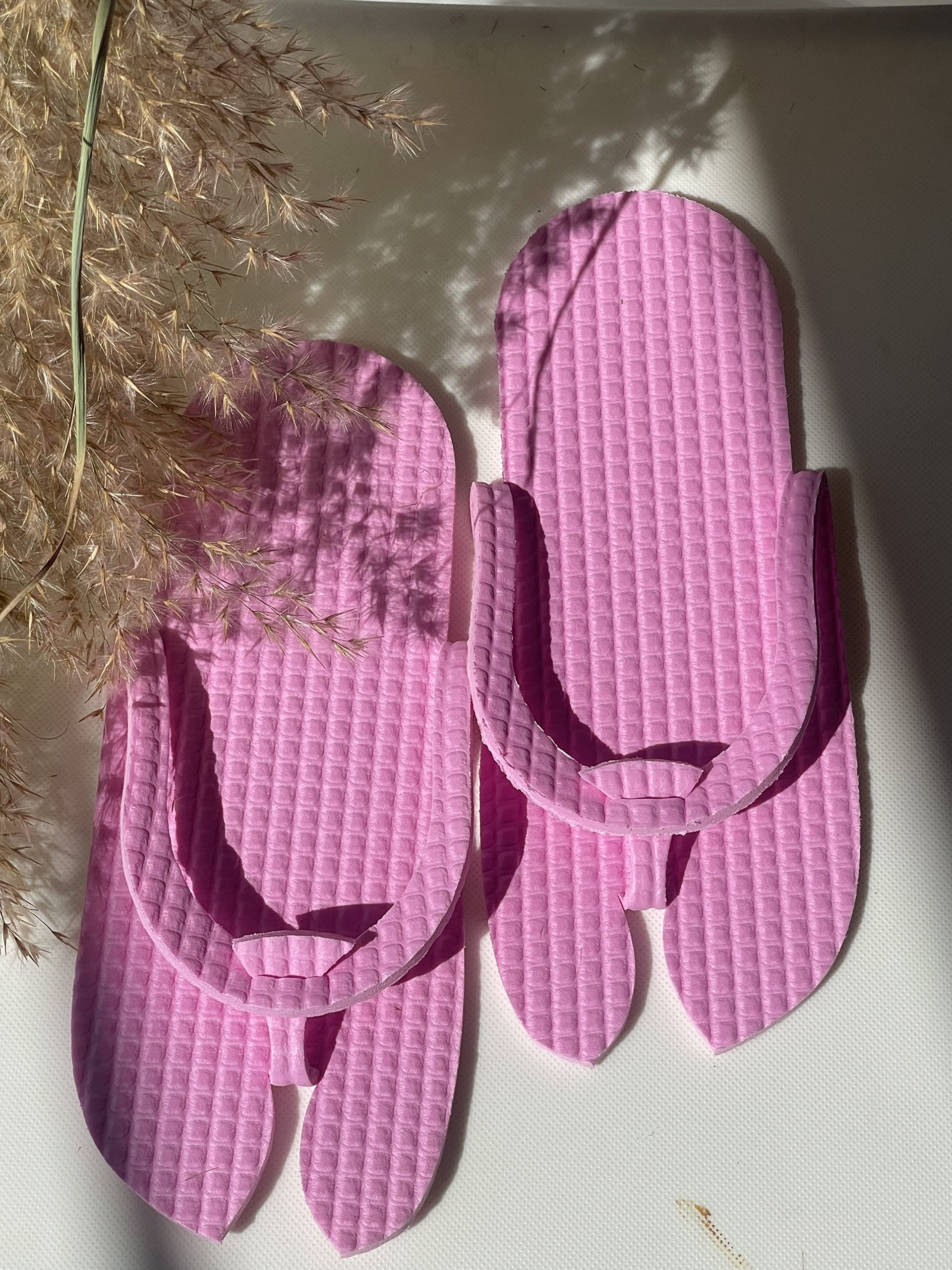 Chitra Artworks Unisex Comfort Disposable Slippers - Free Size (Pack of 12, Pink) | Soft Hotel Slippers for Spa, Travel & Home Use