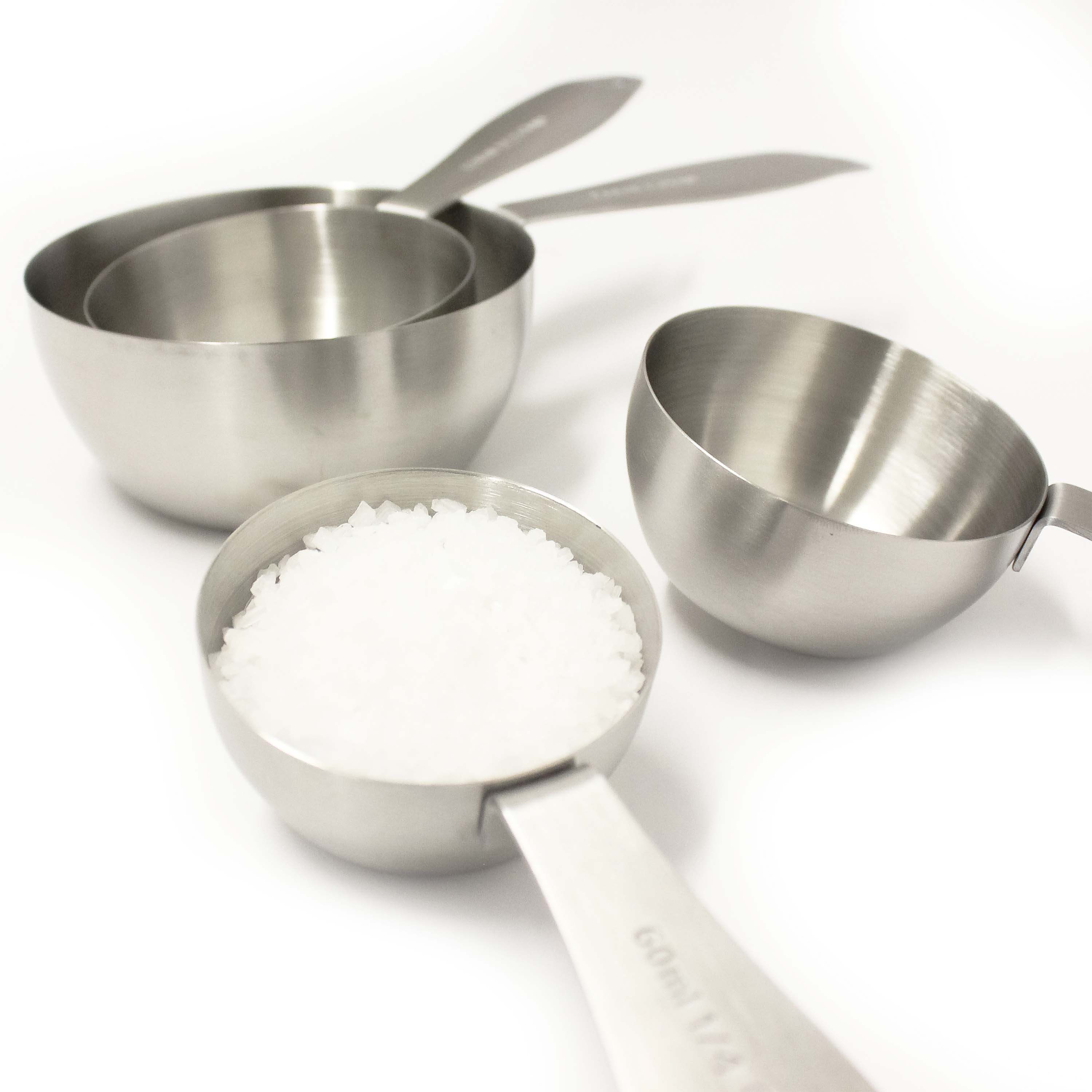 BergHOFF Premium Stainless Steel 4-Piece Measuring Cup Set - Accurate Kitchen Measuring Tools for Baking, Cooking & Meal Prep