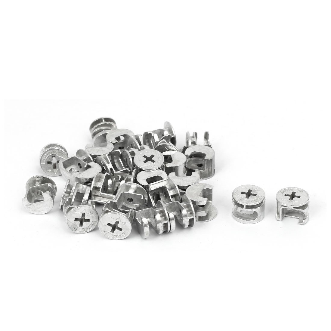 30Pcs Furniture Connector Cam Lock Fittings 15mm x 12mm - Cabinet Drawer Dresser Wardrobe Panel Fasteners - Perfect for DIY Furniture Assembly & Home Improvement Projects