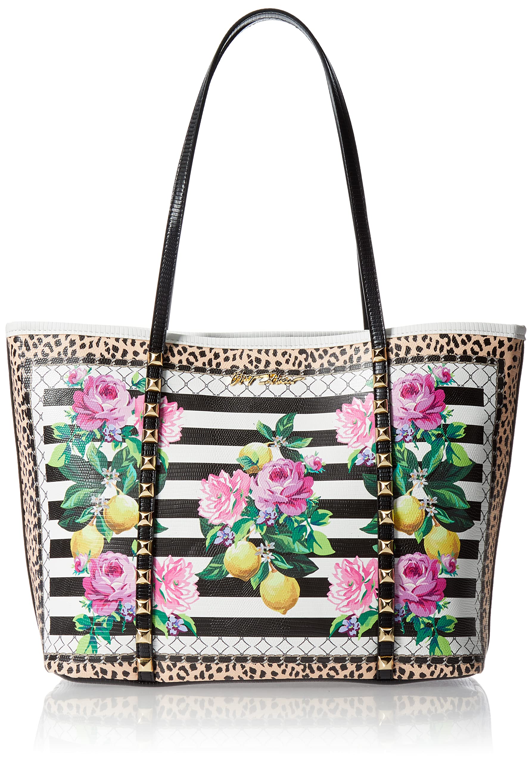 Betsey Johnson Black and White Amazing Tote Bag - Stylish Large Shoulder Bag for Women, Perfect for Work, Travel, and Everyday Use
