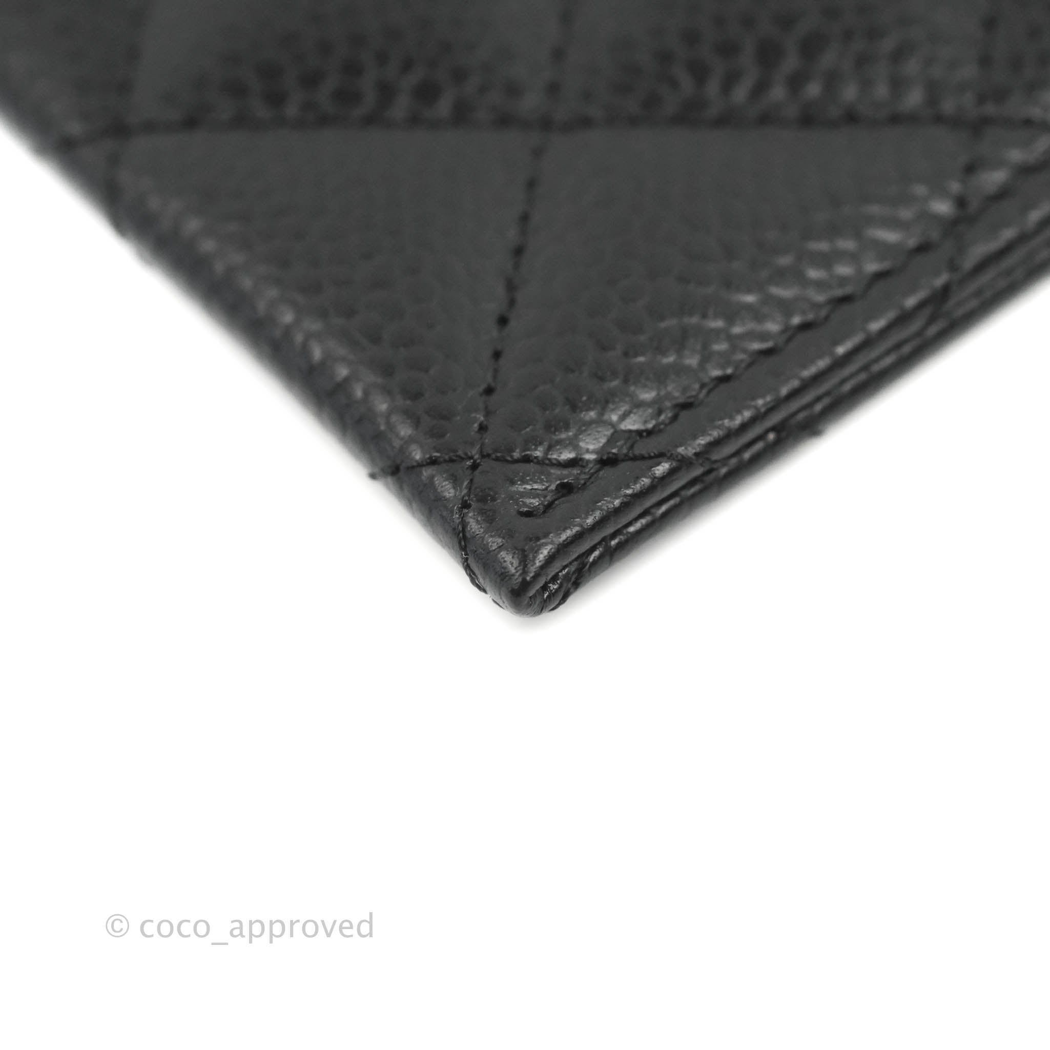 Chanel Classic Flat Card Holder in Black Caviar Leather with Gold Hardware - Luxury Wallet for Everyday Use & Travel