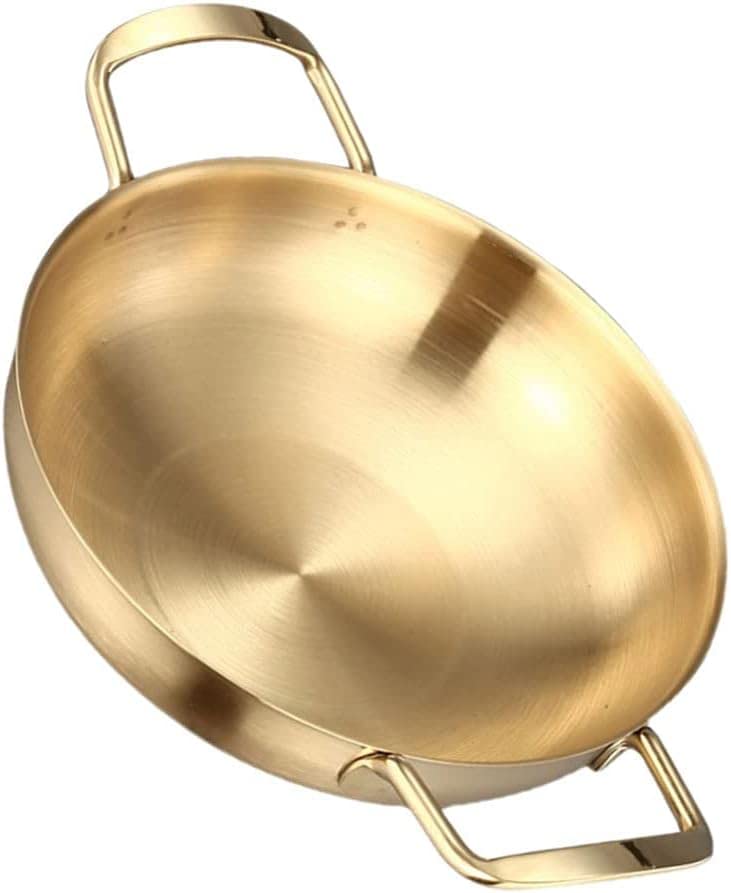 Premium 11-inch Stainless Steel Paella Pan with Heat-Resistant Handles - Professional Carbon Steel Skillet for Home Kitchen & Restaurant Use - Perfect for Cooking Paella, Stir-Fry, Searing Meats & Serving Salads