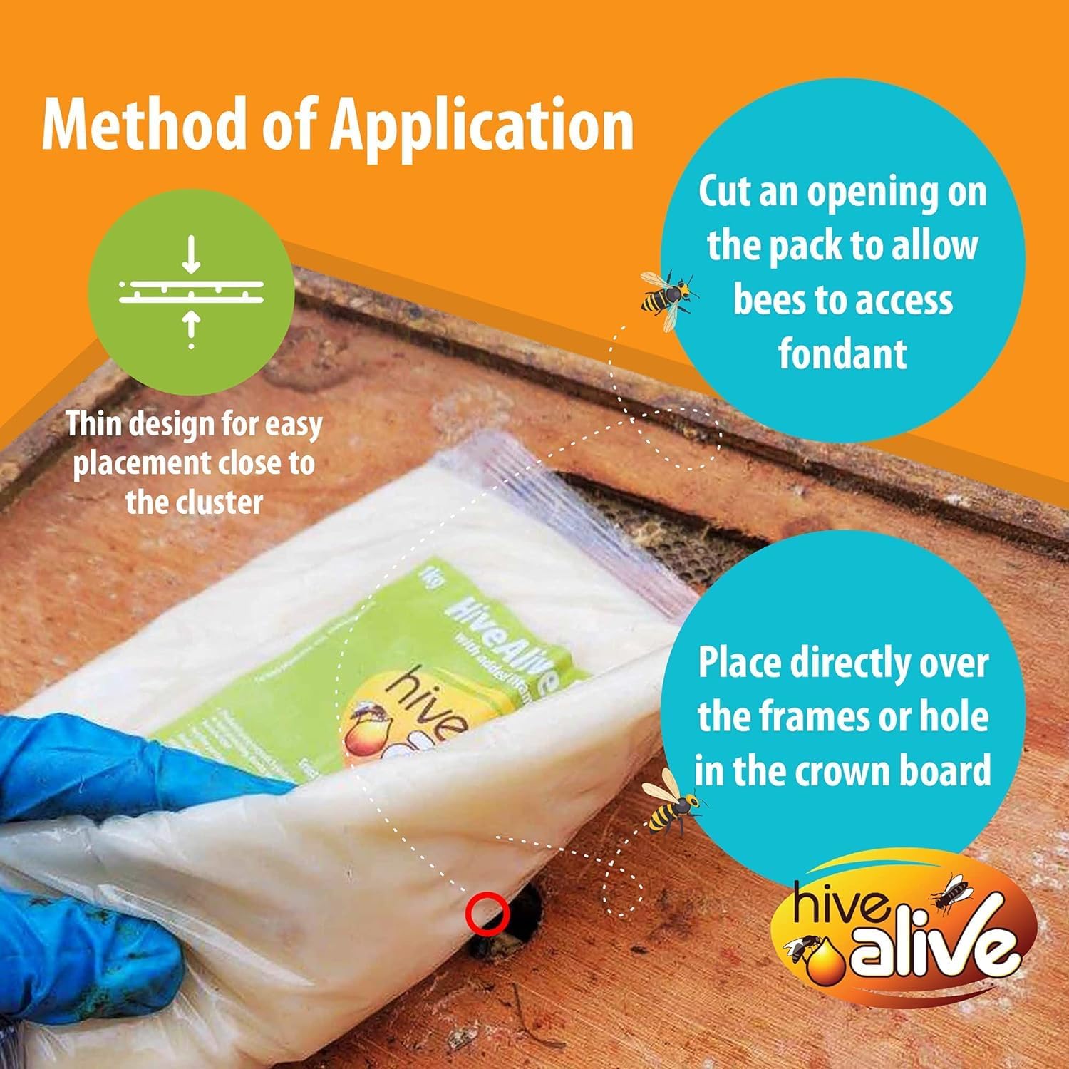 Hive Alive Fondant Bee Food Supplement – Easy-to-Use Winter Bee Feed Enhancer Prevents Starvation & Boosts Gut Health – 15 Pack for Beekeeping & Overwintering Hive Maintenance