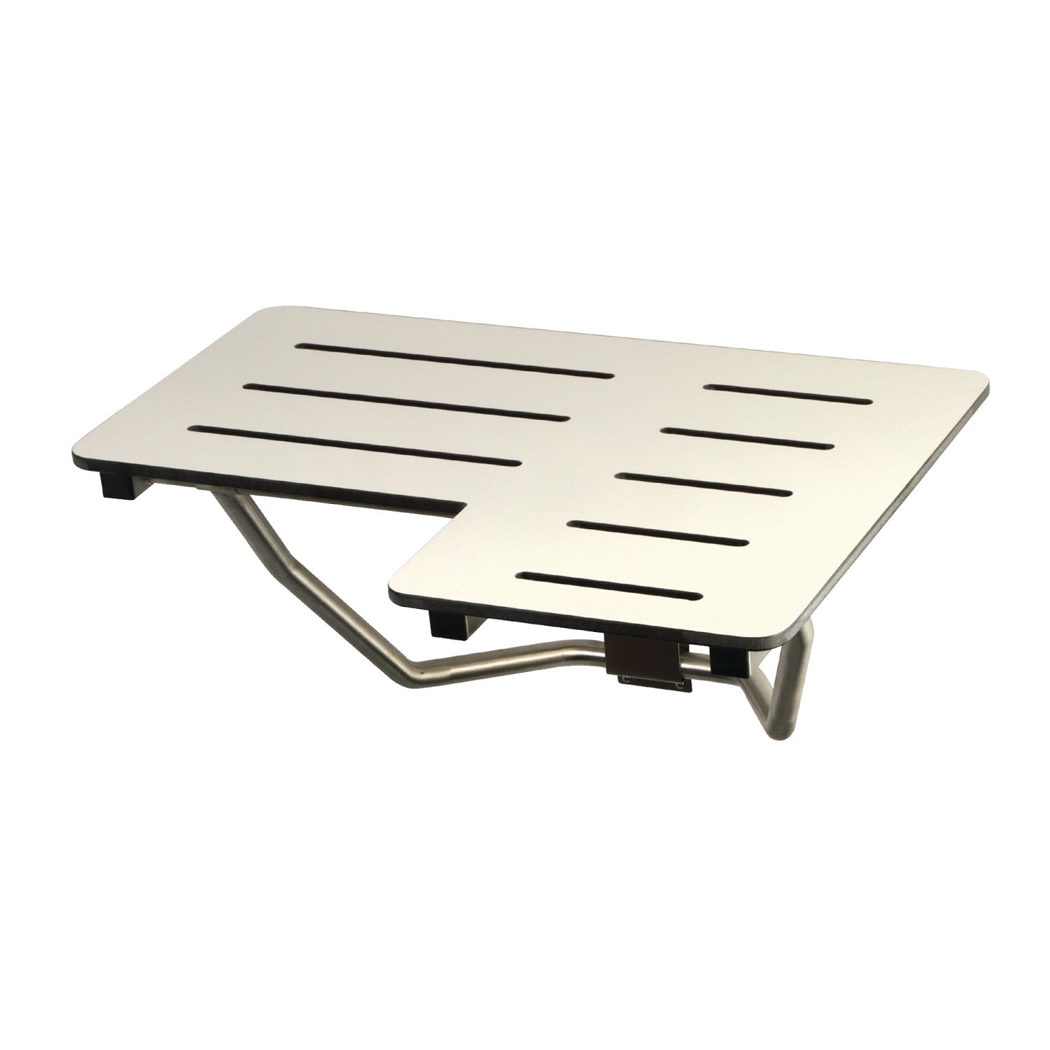 ADA Compliant Fold Down Shower Seat - 28x21 Inch Wall Mount Stainless Steel Bench for Elderly & Disabled - Bathroom Safety Shower Chair for Small Spaces & Accessible Homes