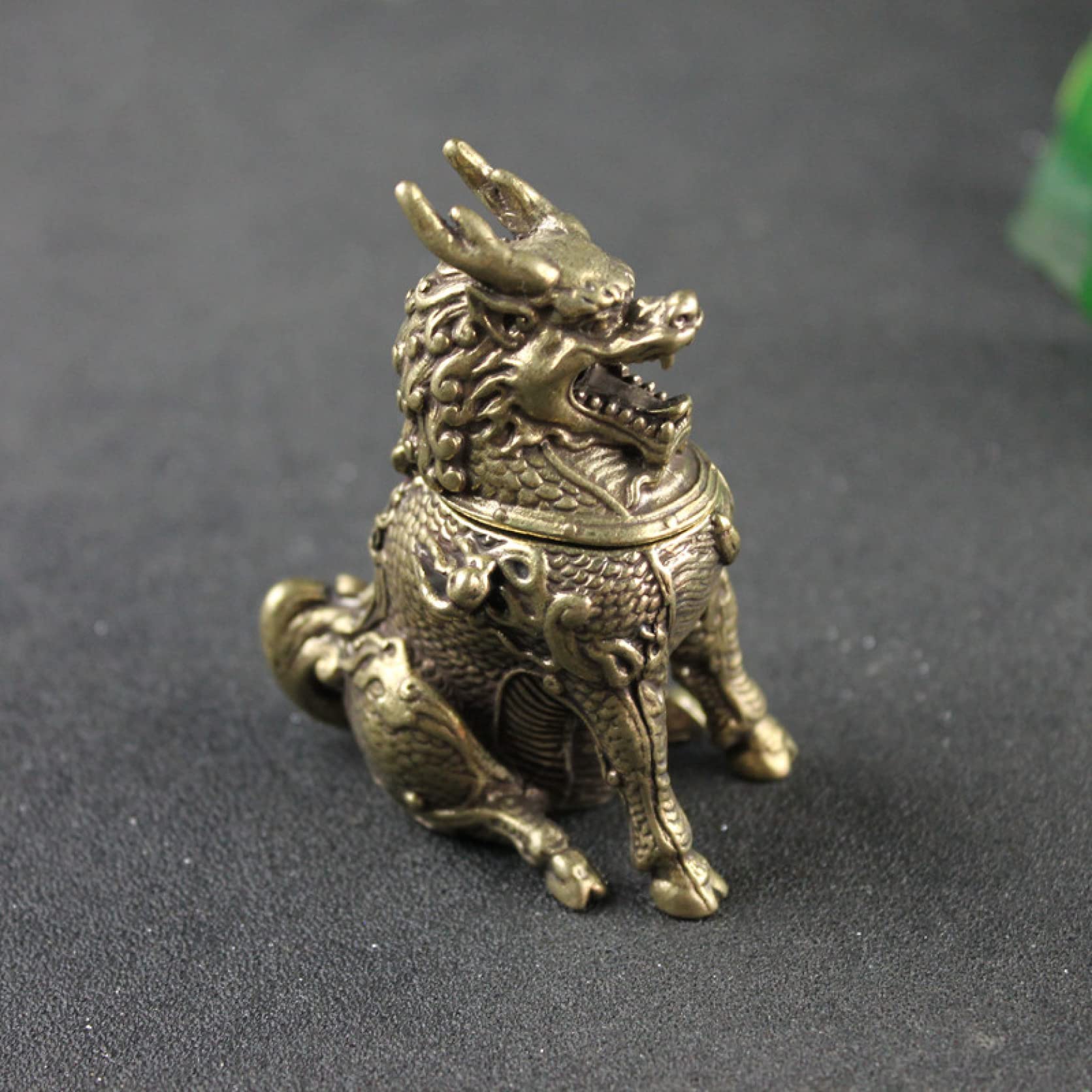 KKONION Bronze Backflow Incense Burner - Creative Kirin Statue Home & Office Decor, Dragon Incense Holder Censer for Meditation, Yoga, and Relaxation Spaces