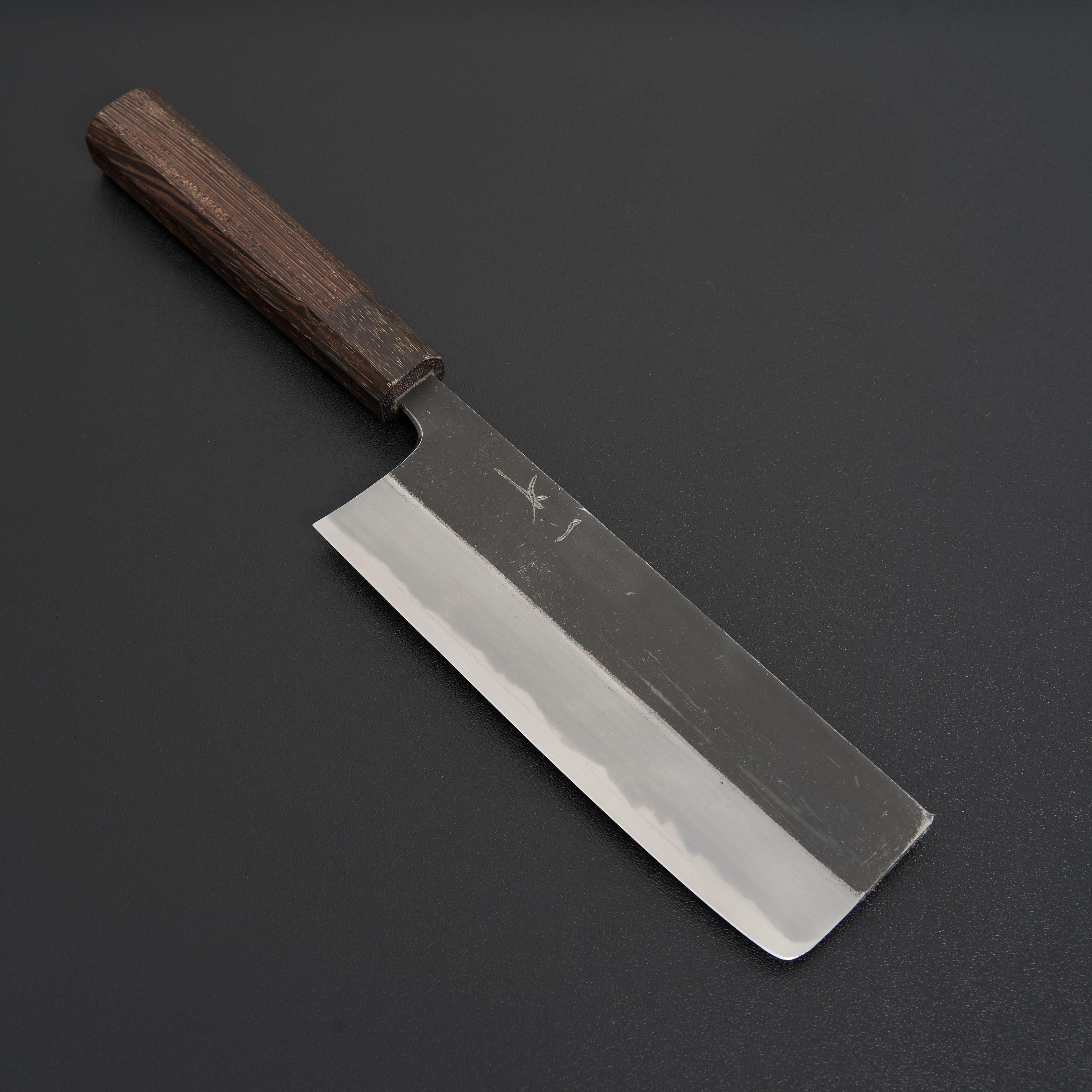 Hitohira Togashi White #2 Kurouchi Nakiri Knife with Tagayasan Wood Handle - Japanese Vegetable Knife for Professional Chefs & Home Cooking