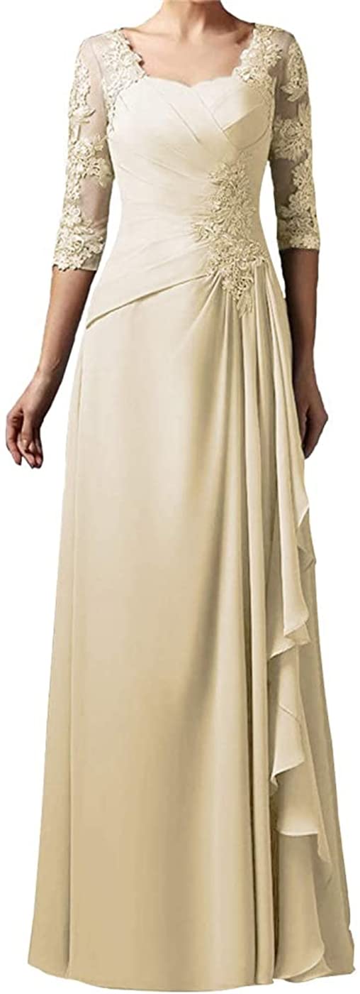 Elegant Lace Wedding Guest Dresses for Women - Long Formal Prom Gown with Appliques, Mother of The Bride Dress | Perfect for Weddings, Parties, and Special Occasions
